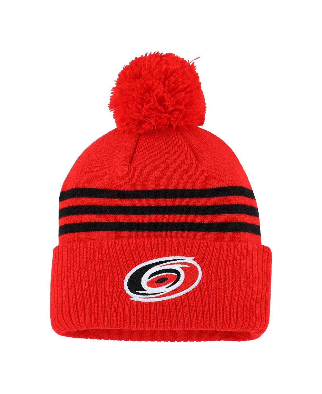 adidas Red Carolina Hurricanes Locker Room Three Stripe Cuffed Knit Hat