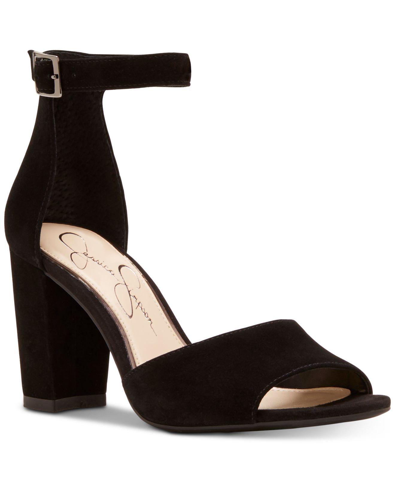 Jessica Simpson Sherron Block-heel Sandals in Black - Lyst