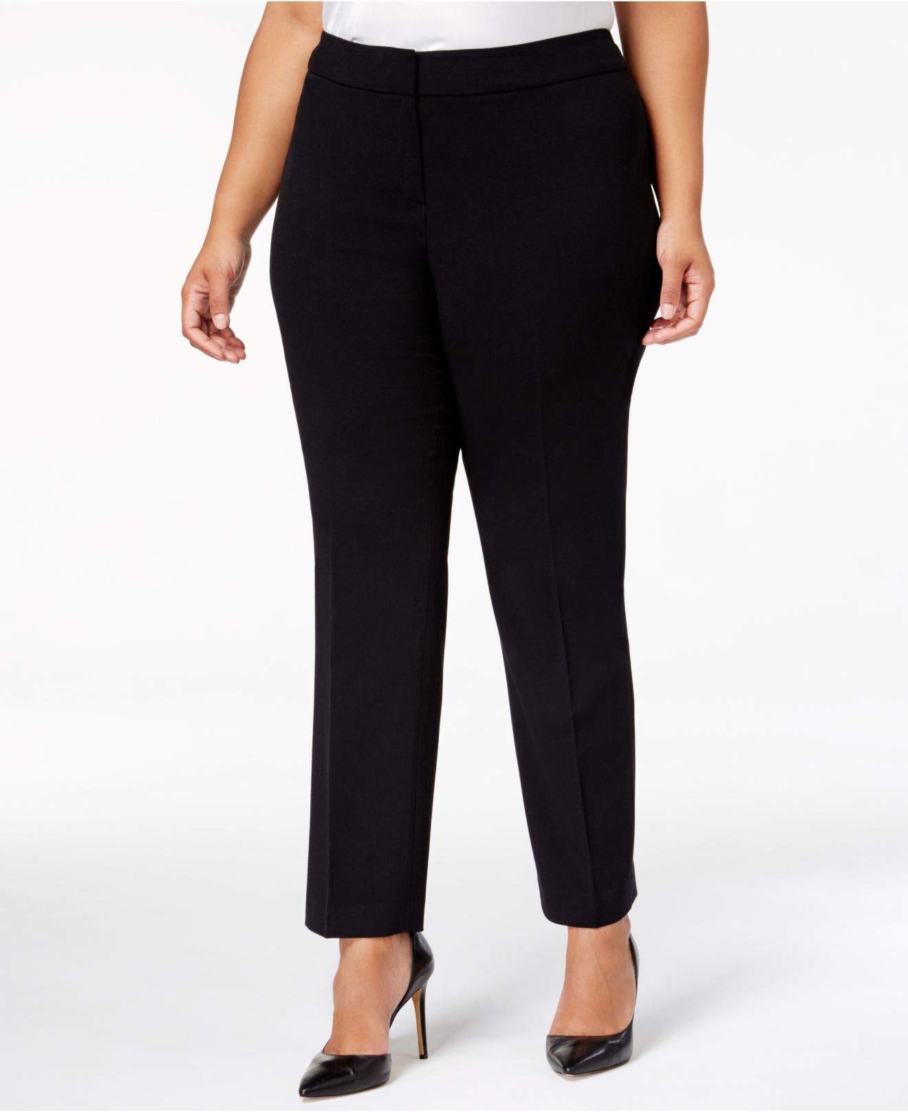 Nine West Synthetic Plus Size Straightleg Pants in Black Lyst