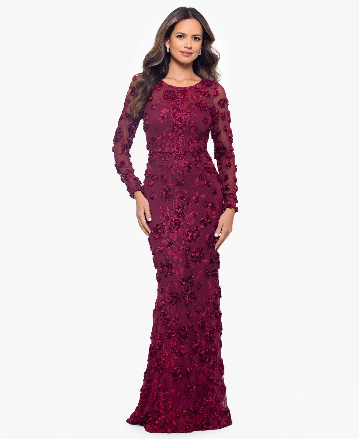xscape red mermaid dress xscape dark red mermaid gown , size 4 amazing