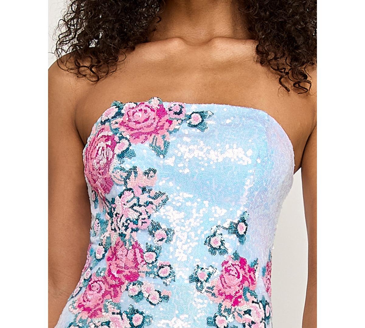 city studio strapless sequin dress Juniors Mini Sweetheart Neck Beaded size 3 Mauve/Pink City Studio | Dresses |