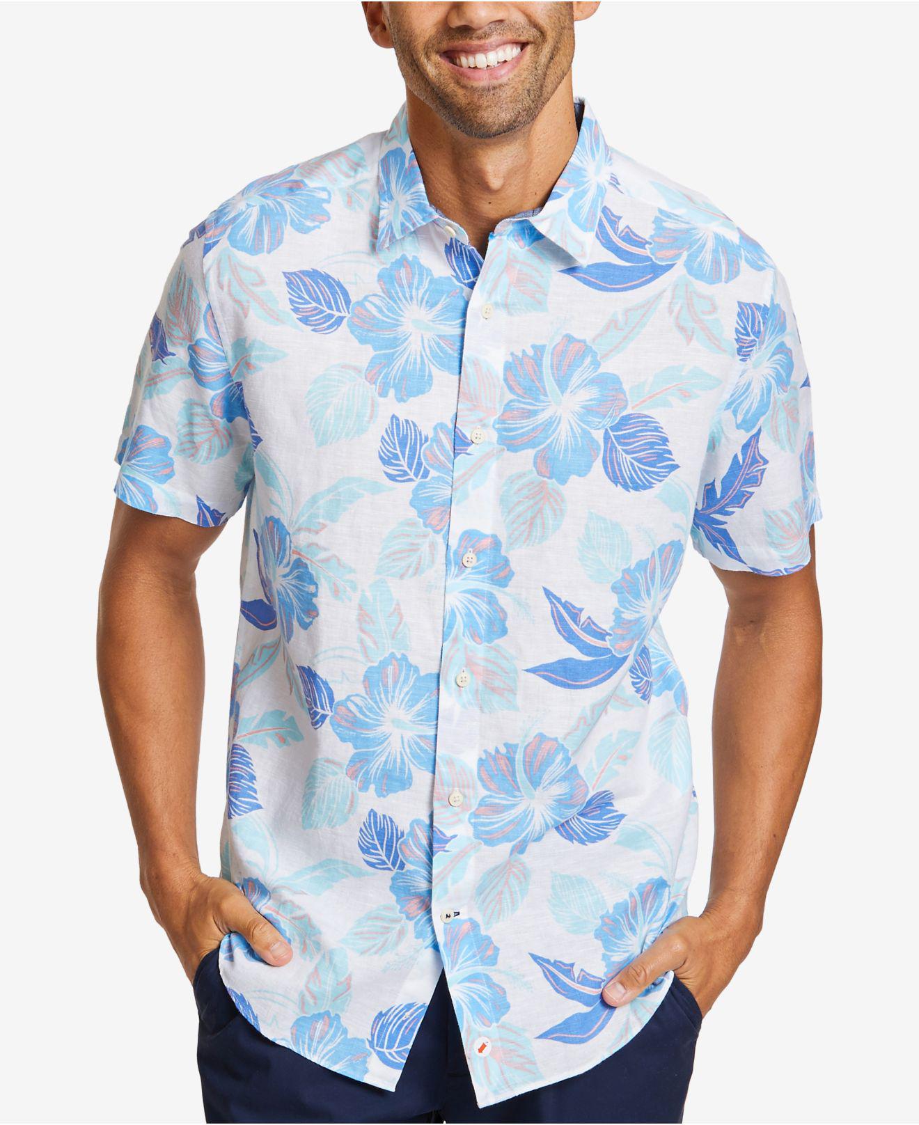 Lyst Nautica Hawaiianprint Linen Shirt in Blue for Men
