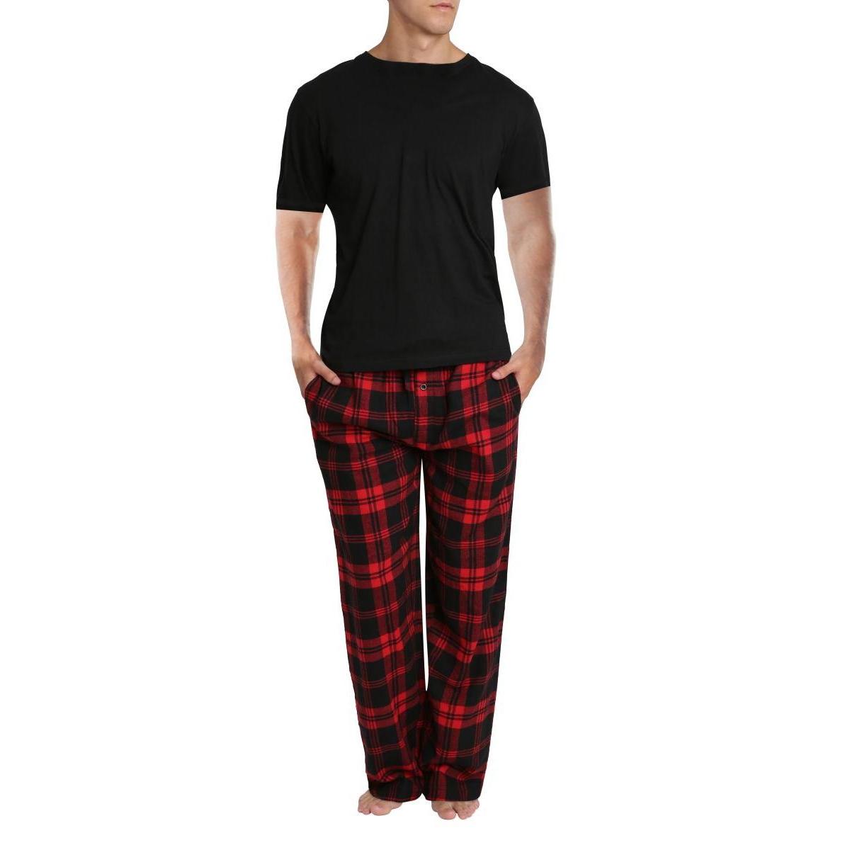 SLEEPHERO Short Sleeve Flannel Pajama Set in Red for Men Lyst