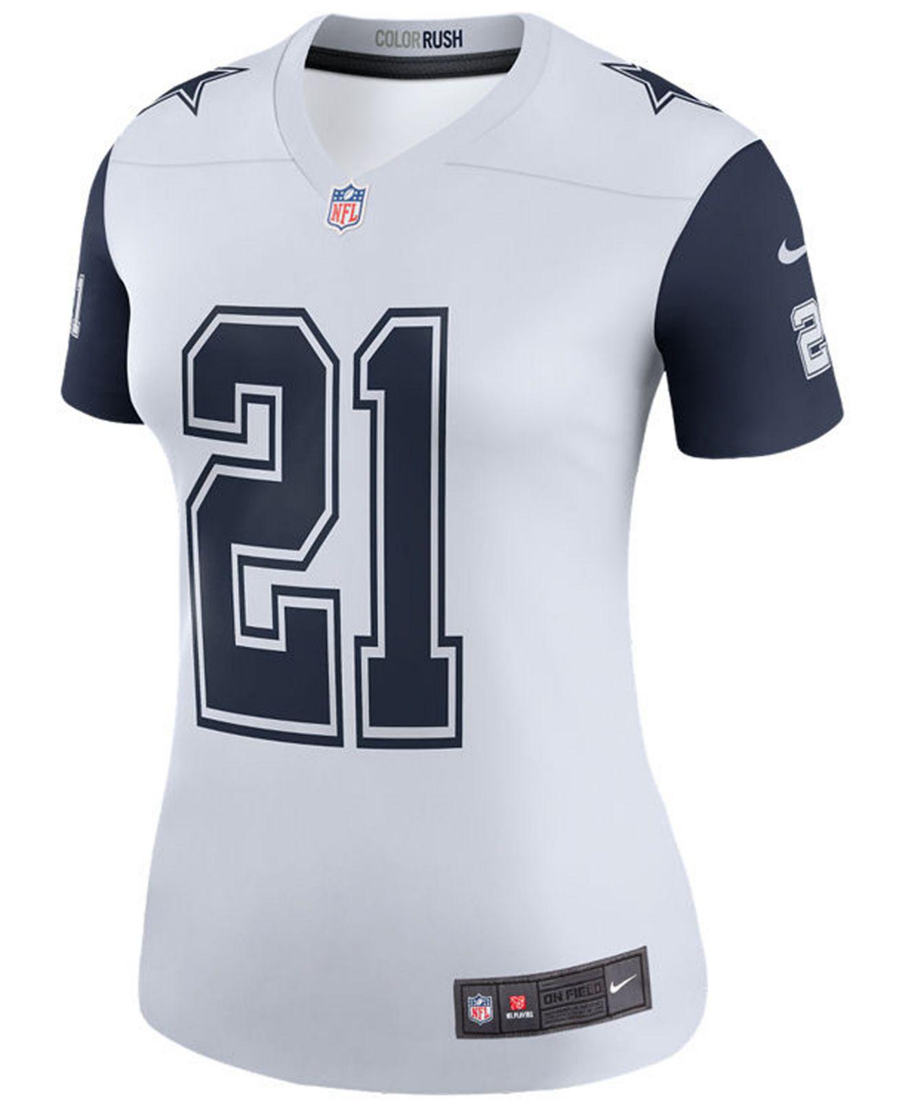 Nike Synthetic Ezekiel Elliott Dallas Cowboys Color Rush Legend Jersey in  White - Lyst