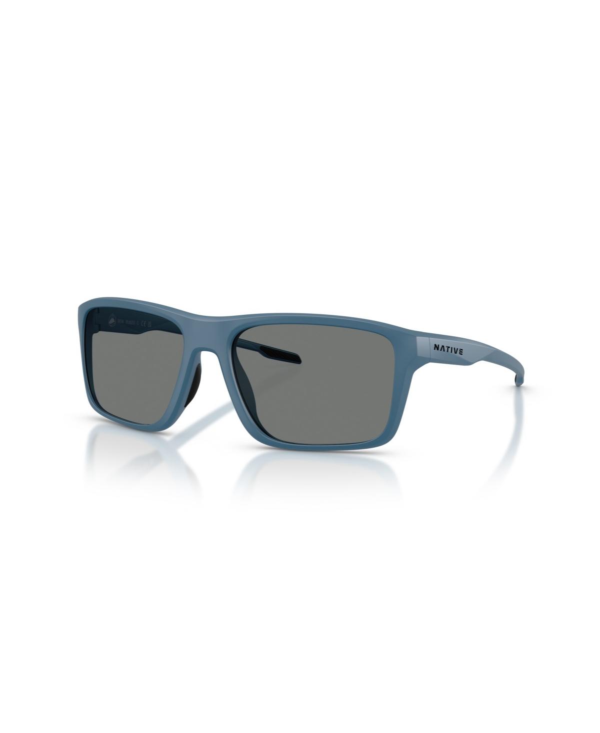 Native Men's Ridge-Runner Crest Sunglasses - Matte Black Frame With Grey Polarized Lenses