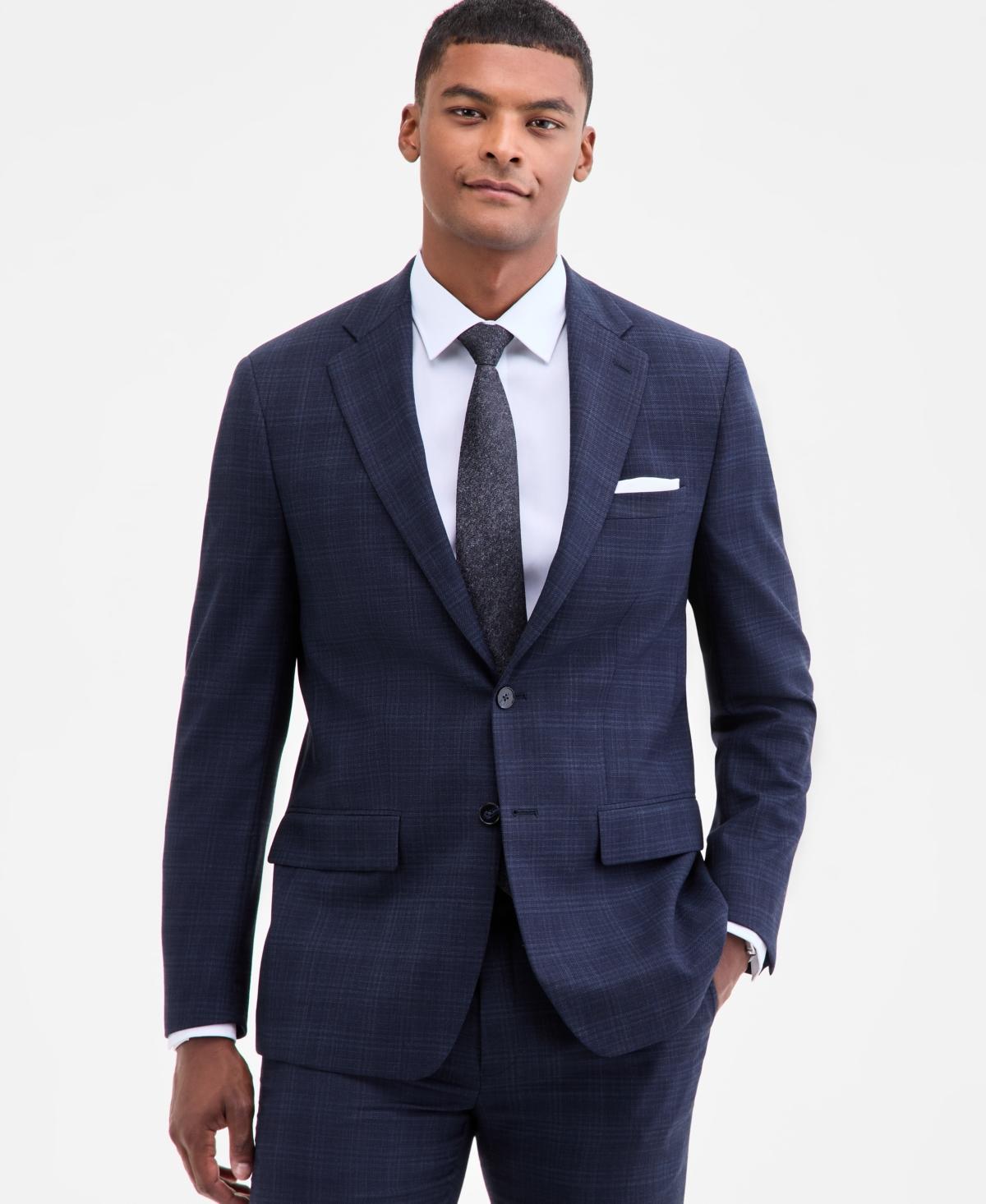 Wool Blend Macy's Calvin Klein Blue Suit Ck X Fit Suit Sales