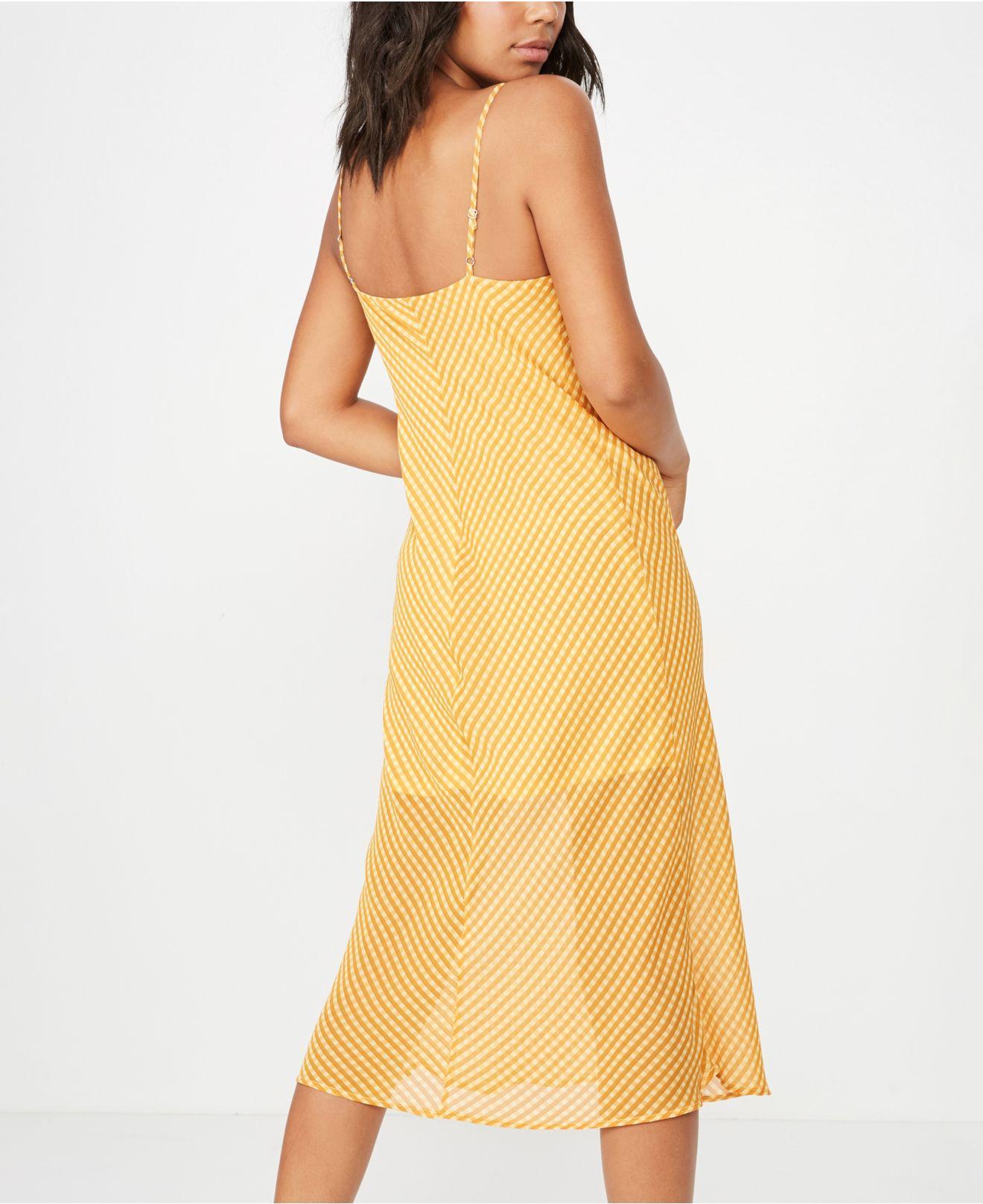 cotton midi slip dress