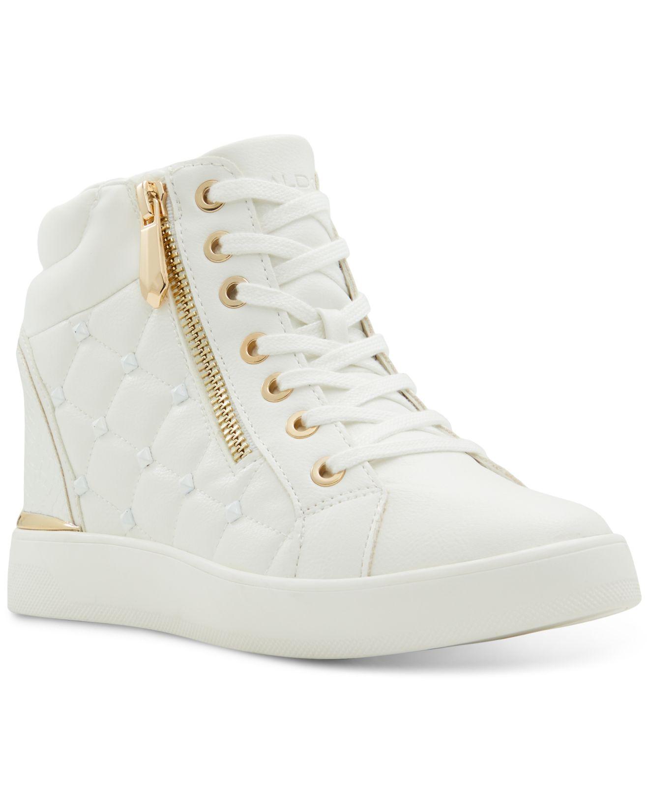 ALDO Ailannah Lace-up Wedge Sneakers in White | Lyst