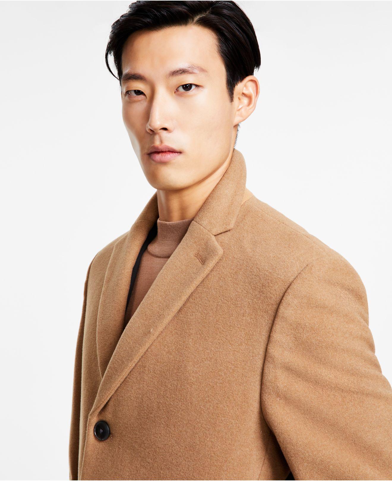Voorwoord bijzonder ik draag kleding Calvin Klein Men's Prosper Extra-slim Fit Overcoat in Natural for Men | Lyst