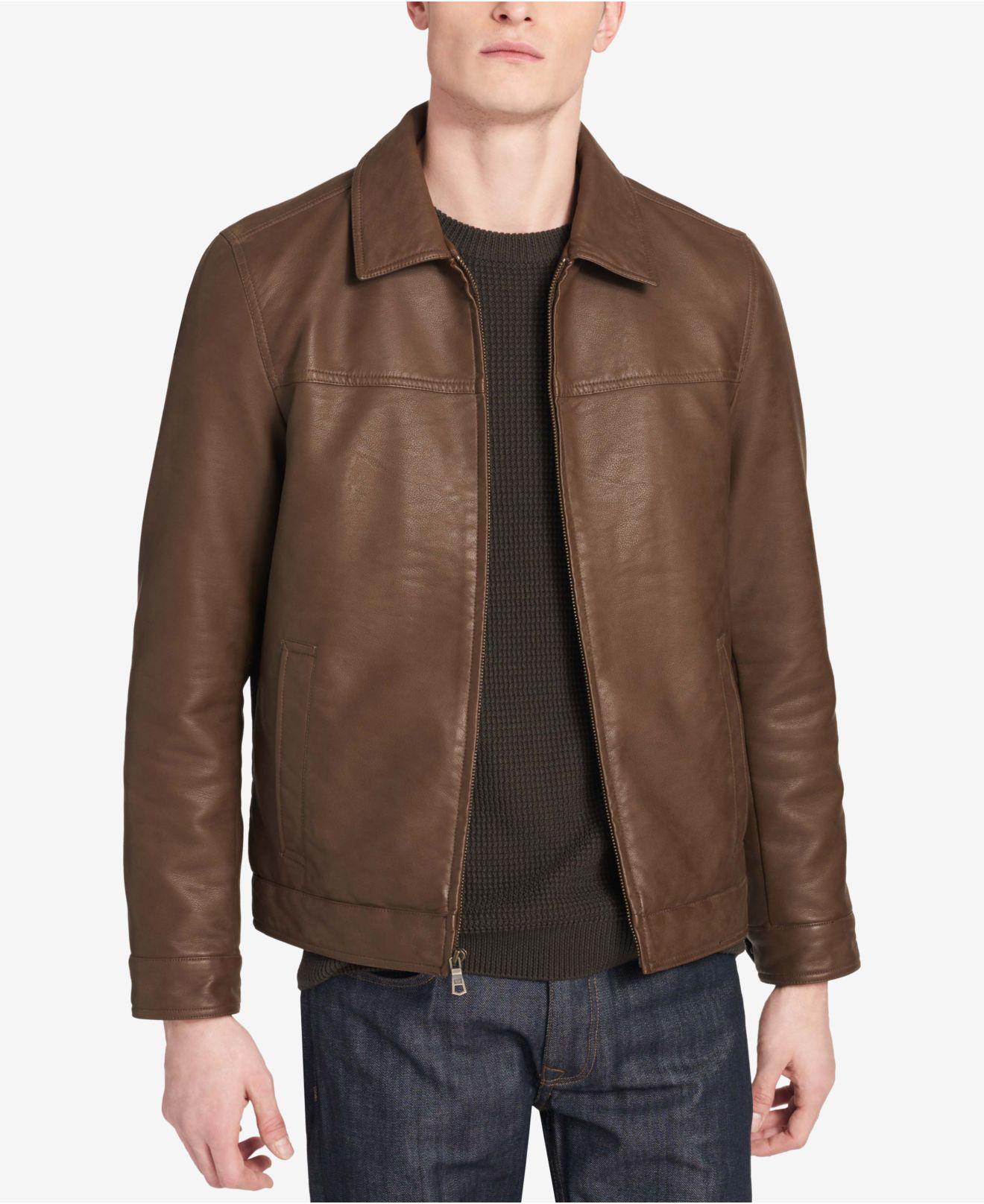 Lyst Tommy Hilfiger Faux Leather Er Jacket In Brown For Men Tommy Hilfiger Men S Brown Faux Leather Er Jacket