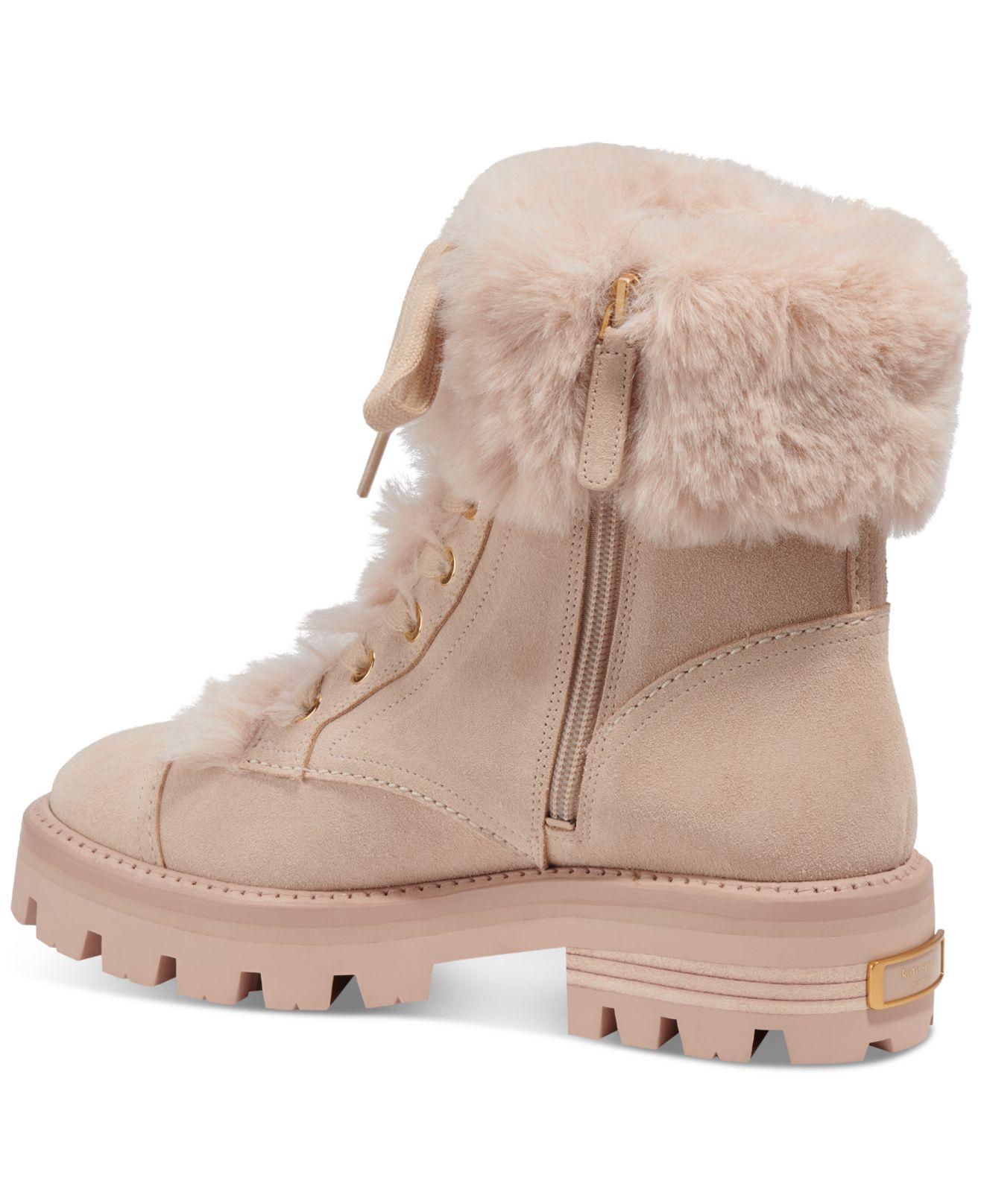 Kate Spade Merritt Lace-up Cold-weather Boots in Natural | Lyst