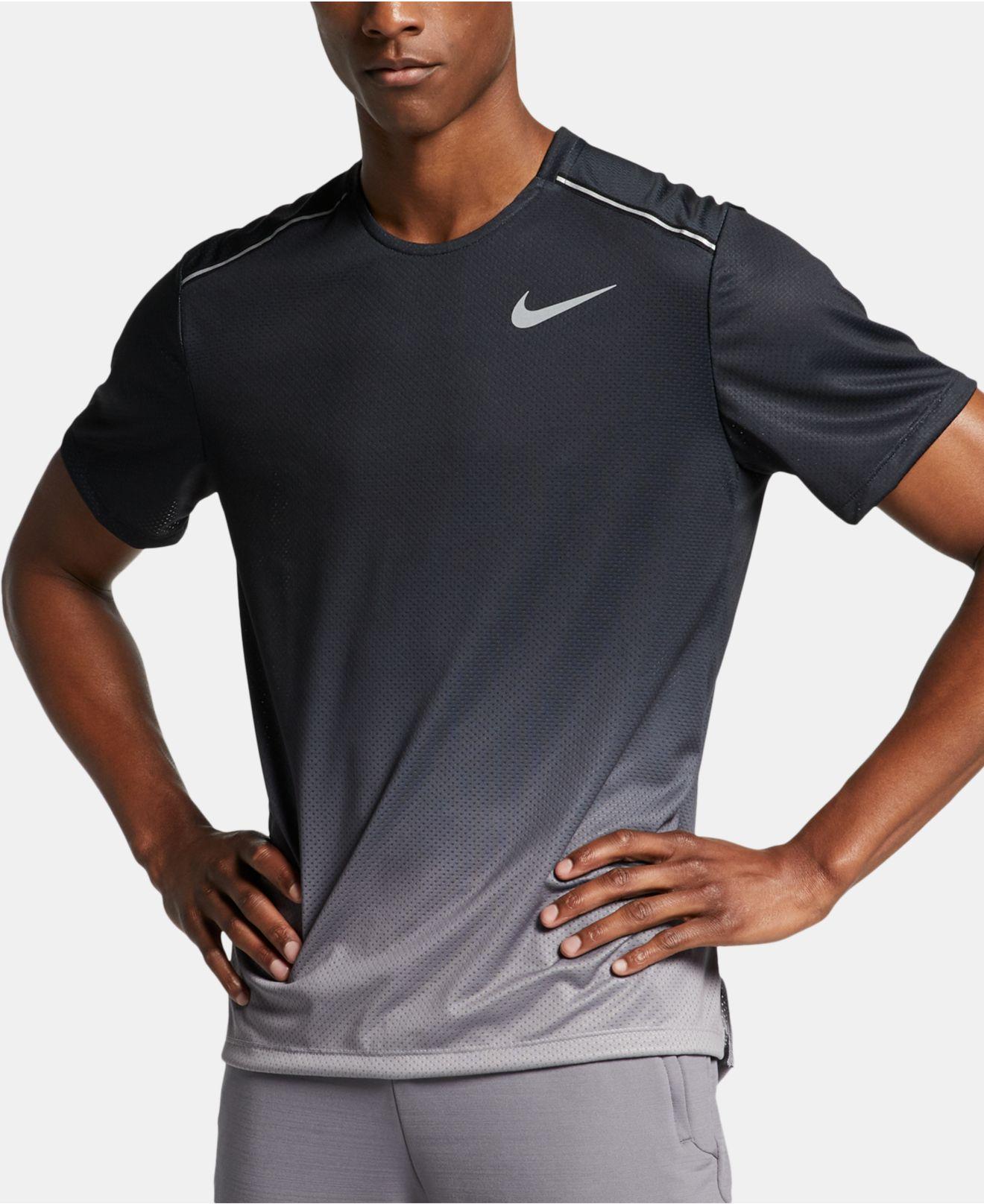 Nike Dri-fit Miller Ombré Logo T-shirt in Black (Gray) for Men | Lyst