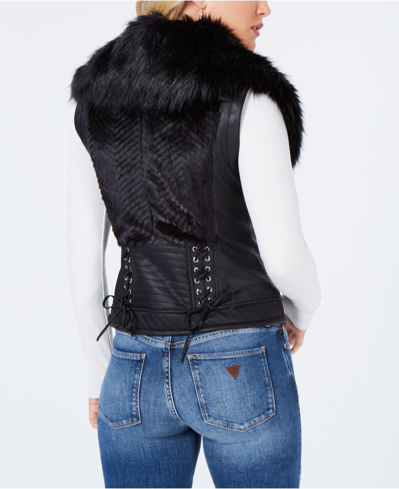 guess faux fur vest Shop Clothing & Shoes Online