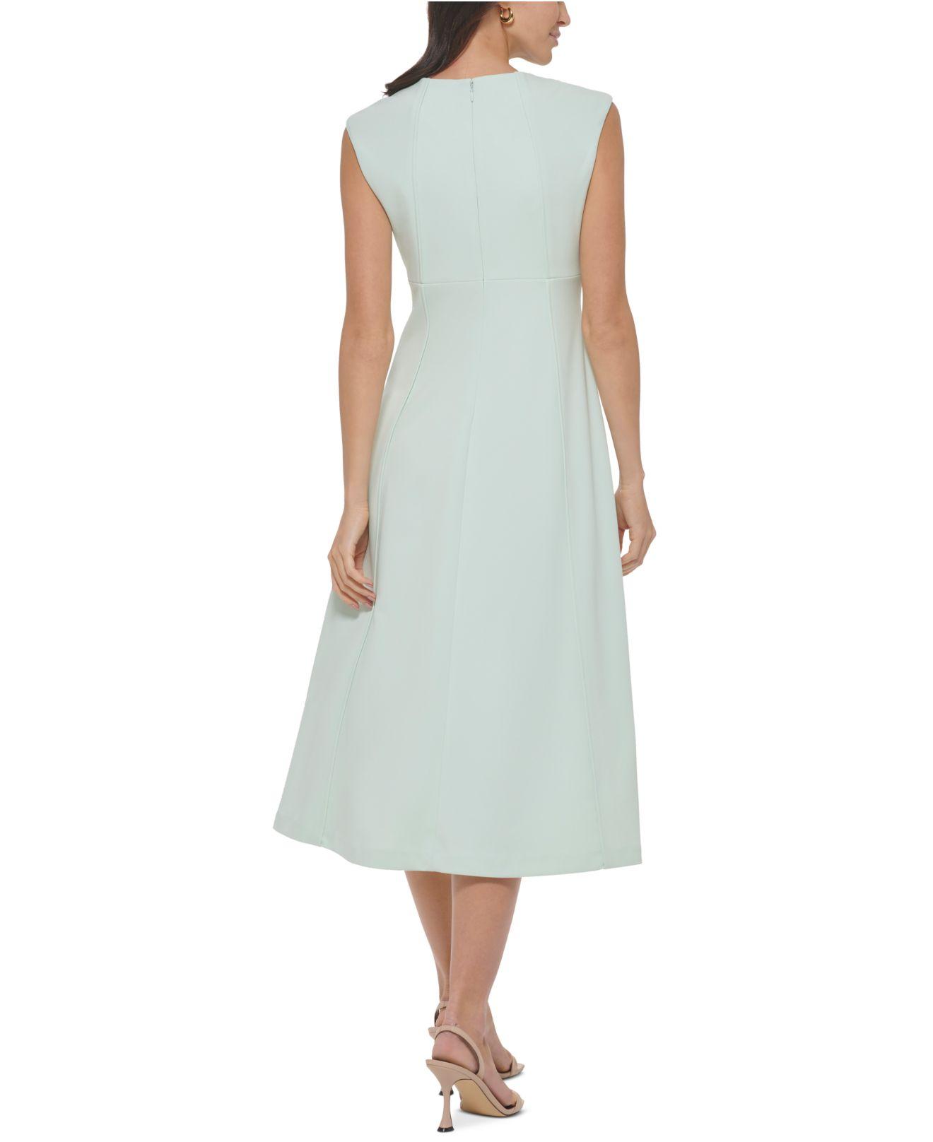 Calvin klein split neck sheath dress hotsell