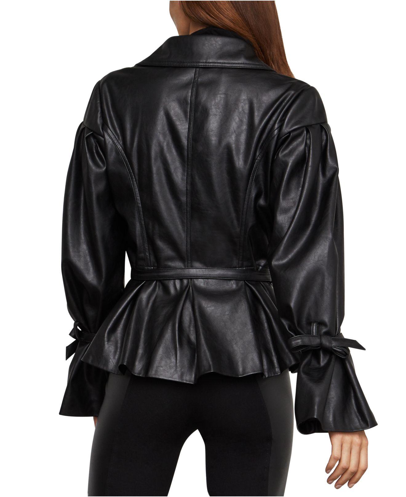 Leather tie belt jacket Clearance