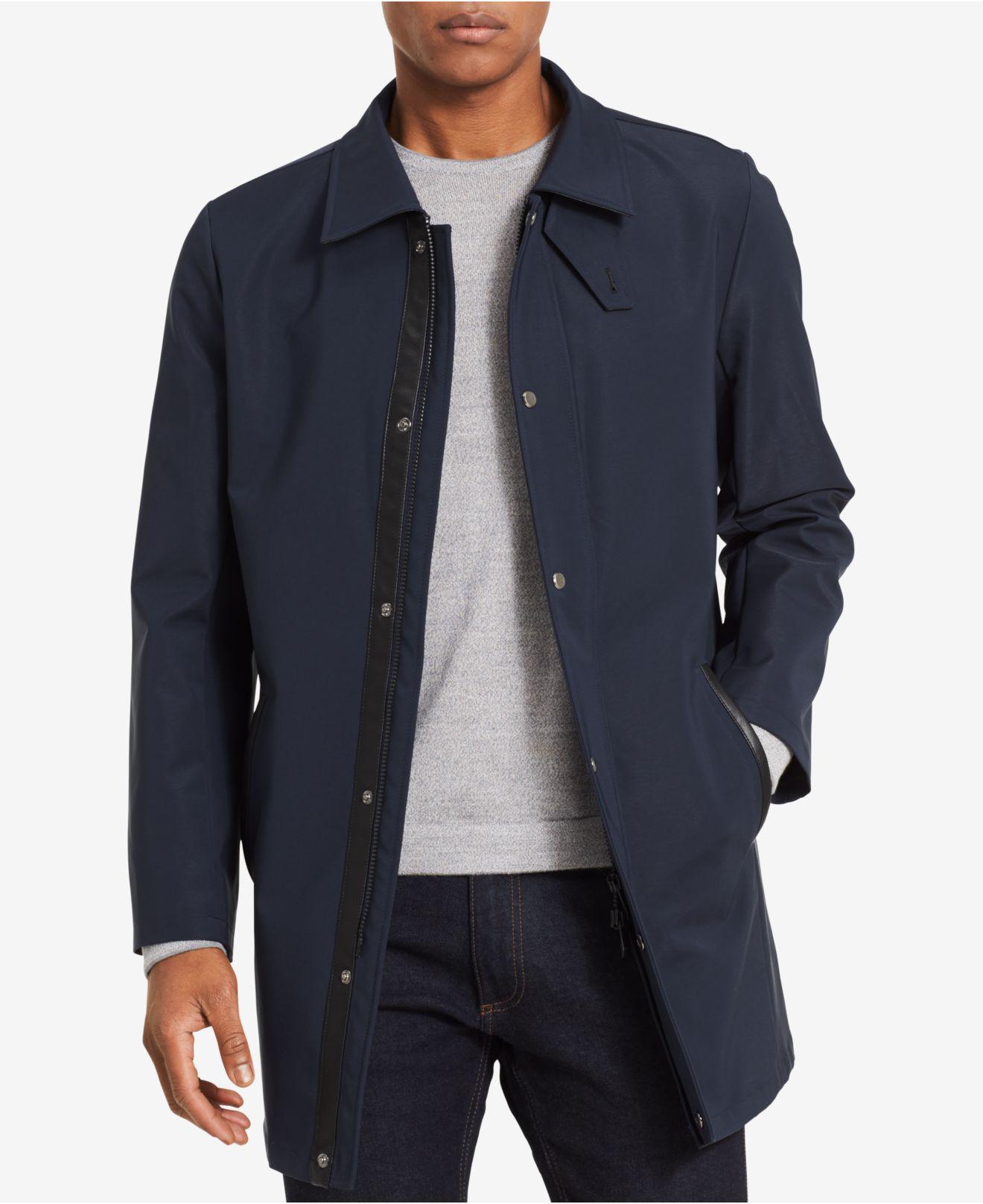 calvin klein blue trench coat