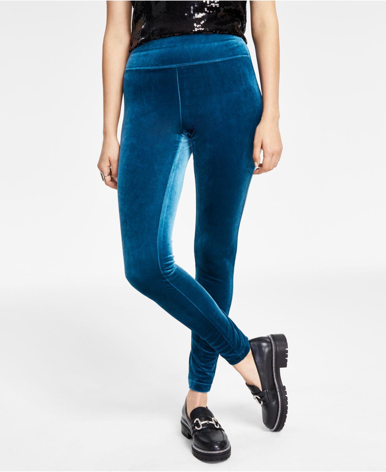 INC International Concepts Velvet Non-seam Skinny Leggings, Created For  Macy's in Blue