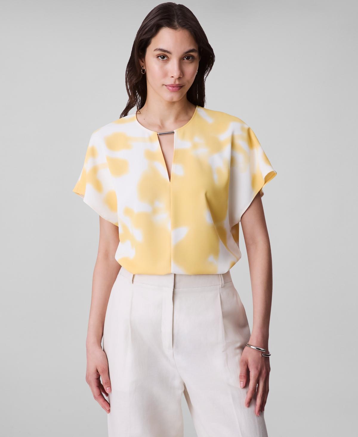 calvin klein ruffle sleeve blouse