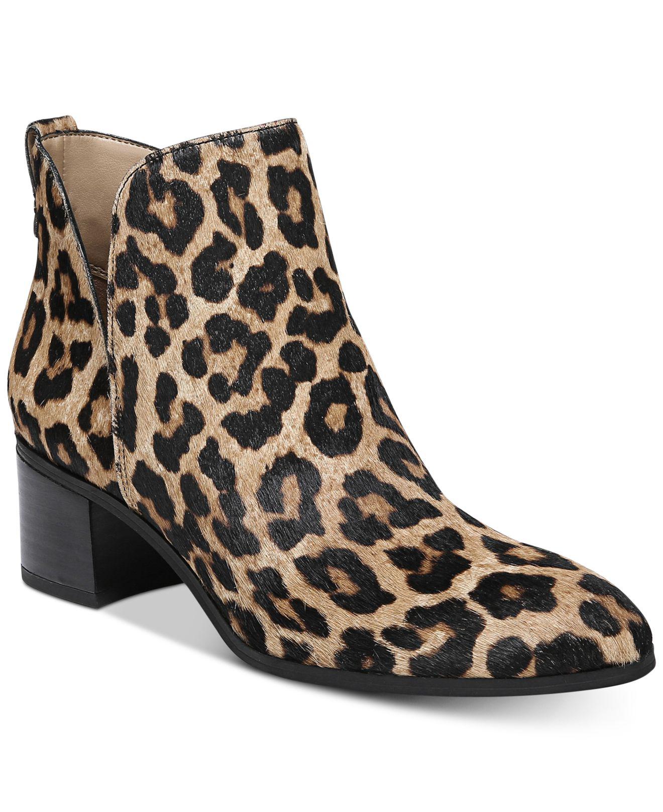 franco sarto leopard ankle boots