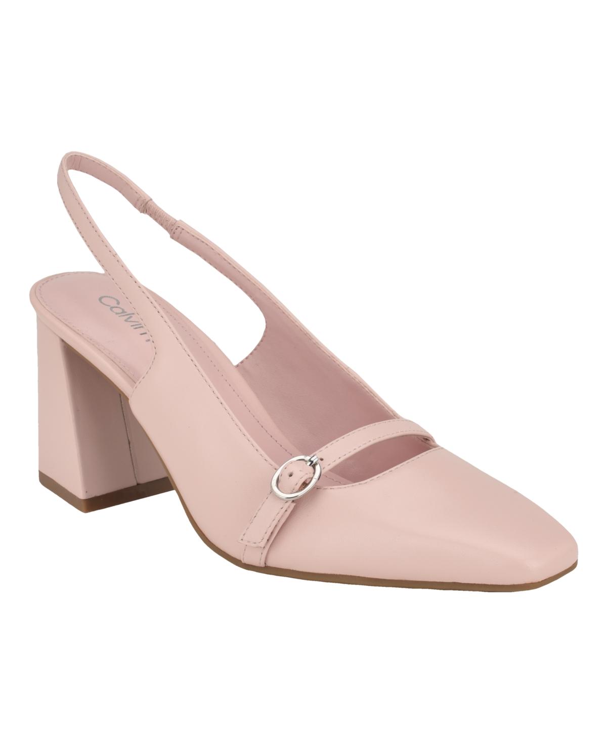 Calvin Klein Ellisa Square Toe Block Heel Dress Pumps in Pink Lyst