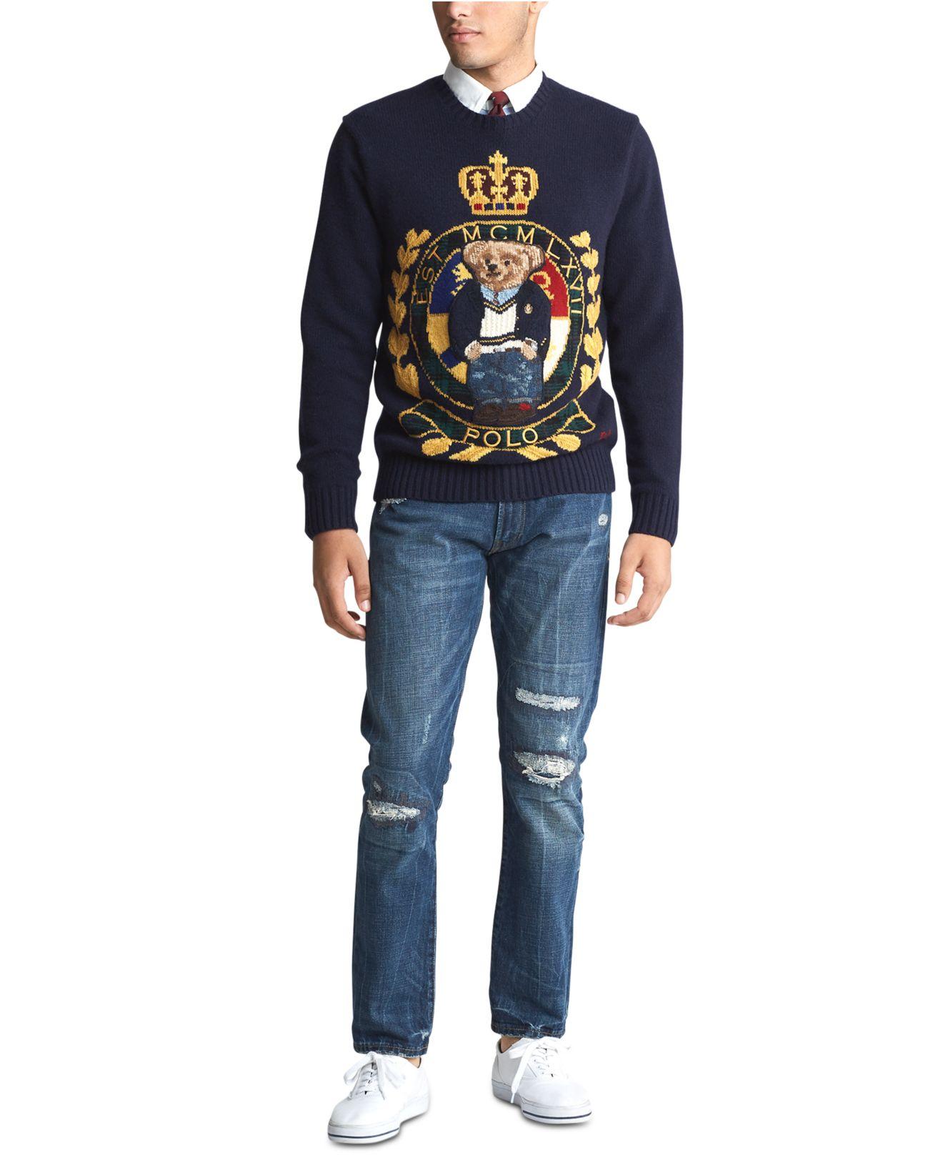crest bear wool sweater