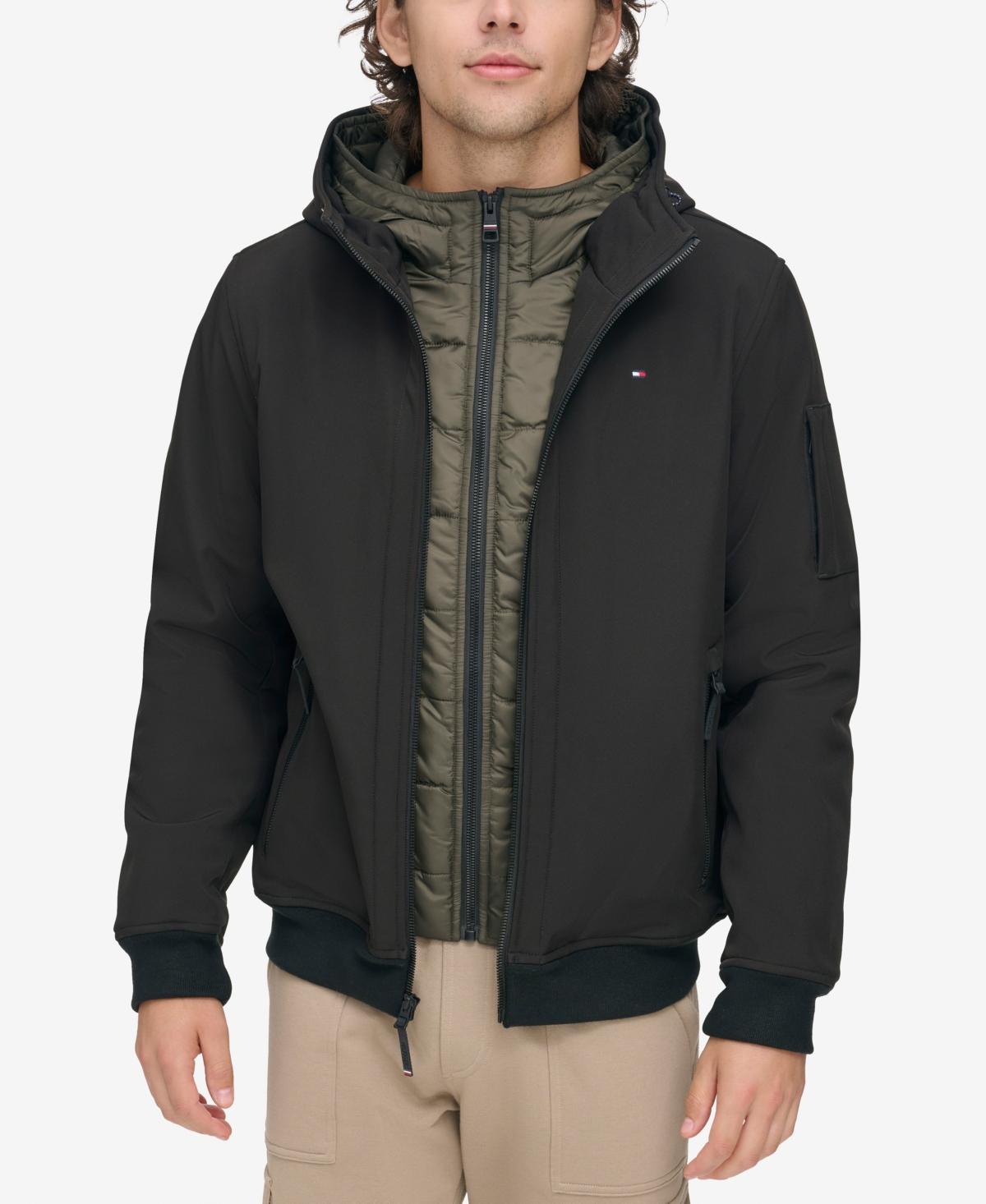 Tommy Hilfiger Men's Sherpa-Lined Softshell Hooded Jacket - Macy's