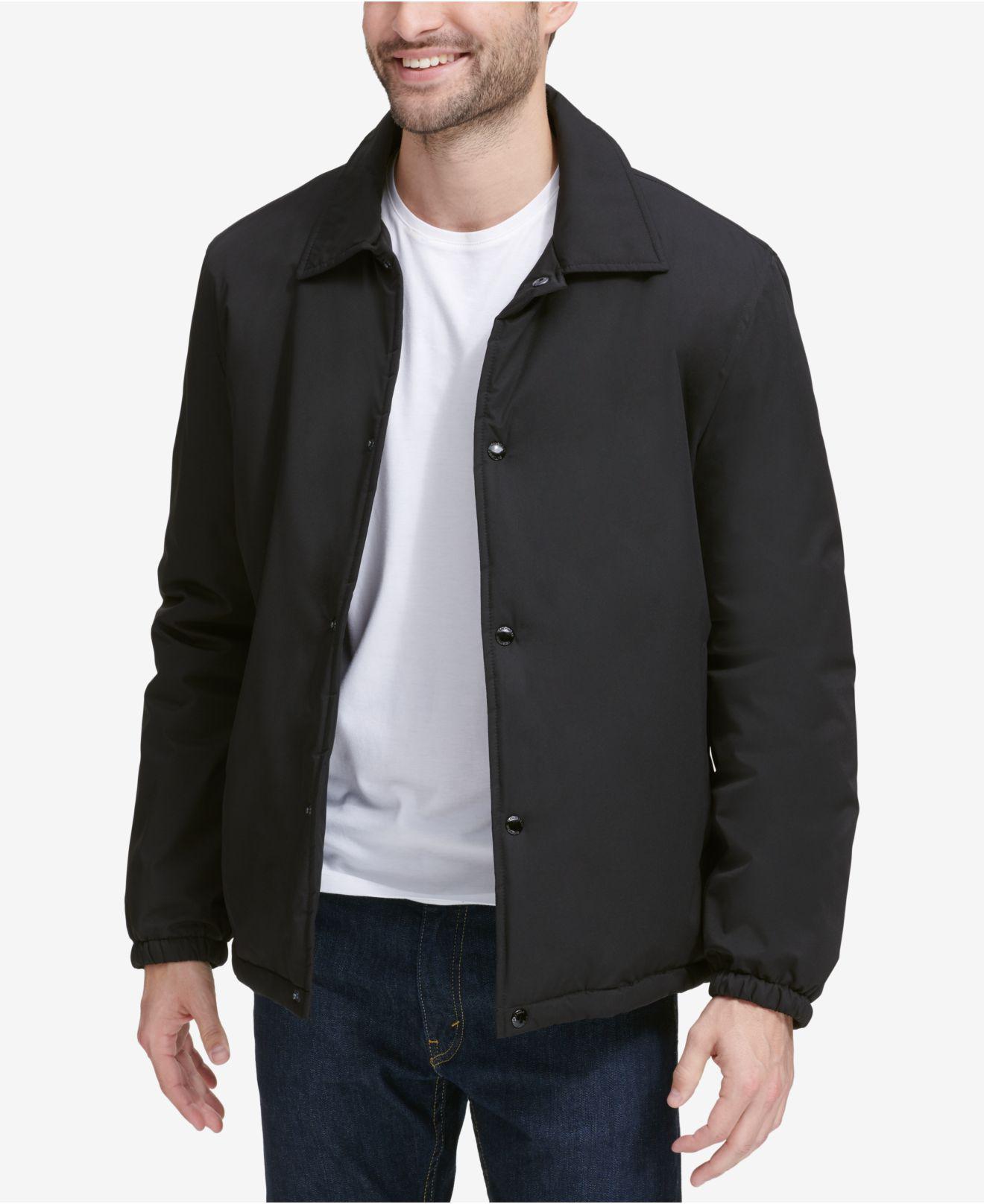 Cole Haan Coaches Jacket With Sherpa-fleece Lining in Black for Men - Lyst