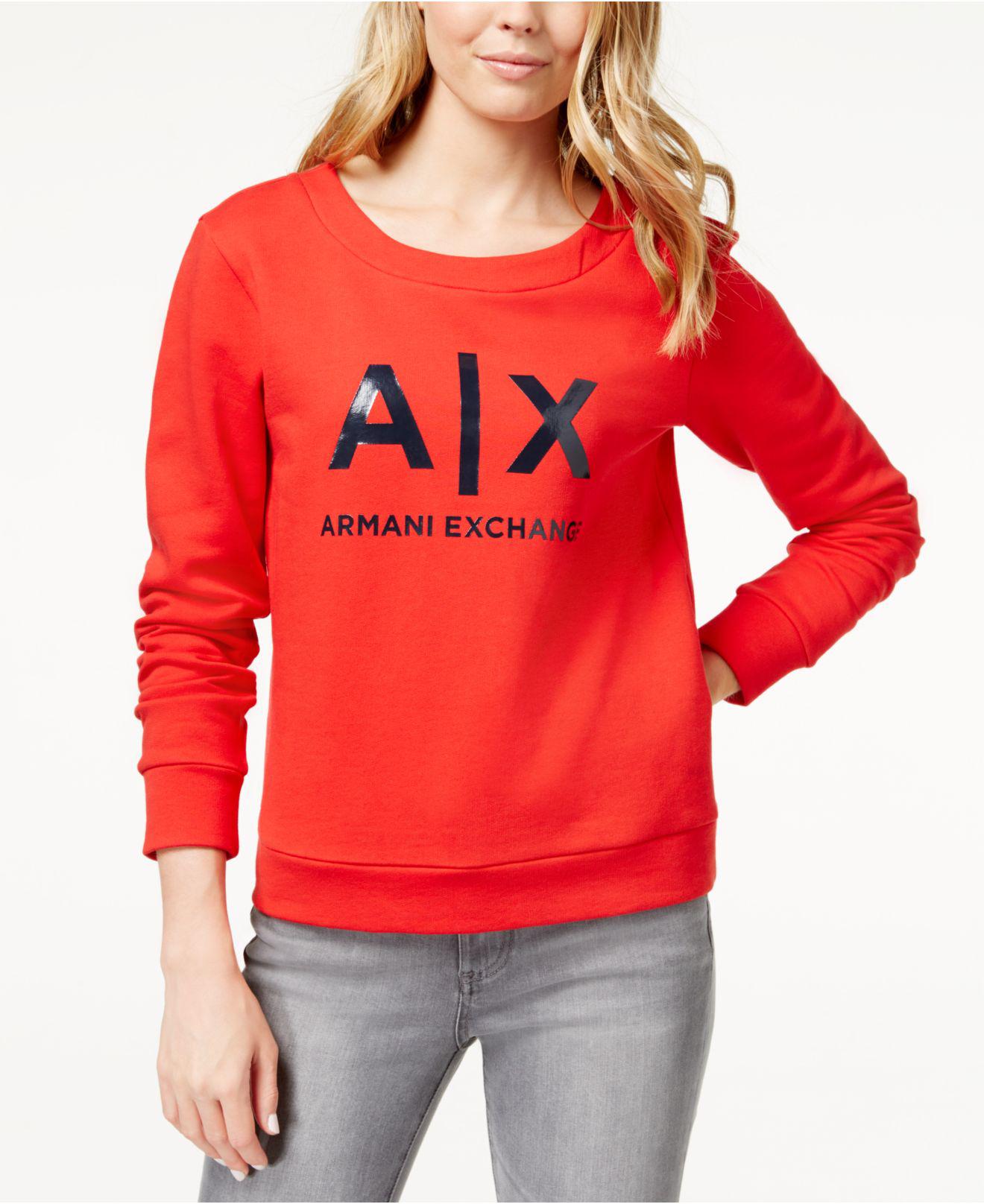 armani exchange red sweatshirt