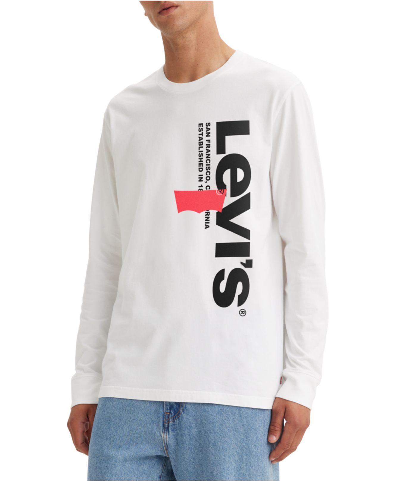 Levi's Relaxed-fit Logo Long-sleeve T-shirt in White for Men | Lyst