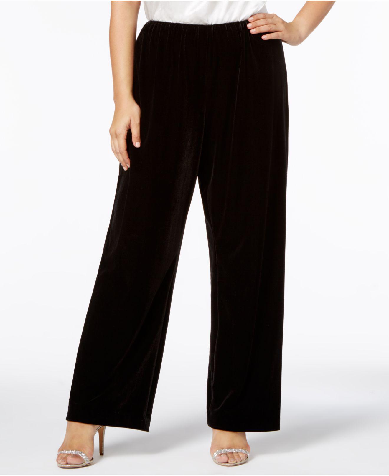 black velvet pants plus size