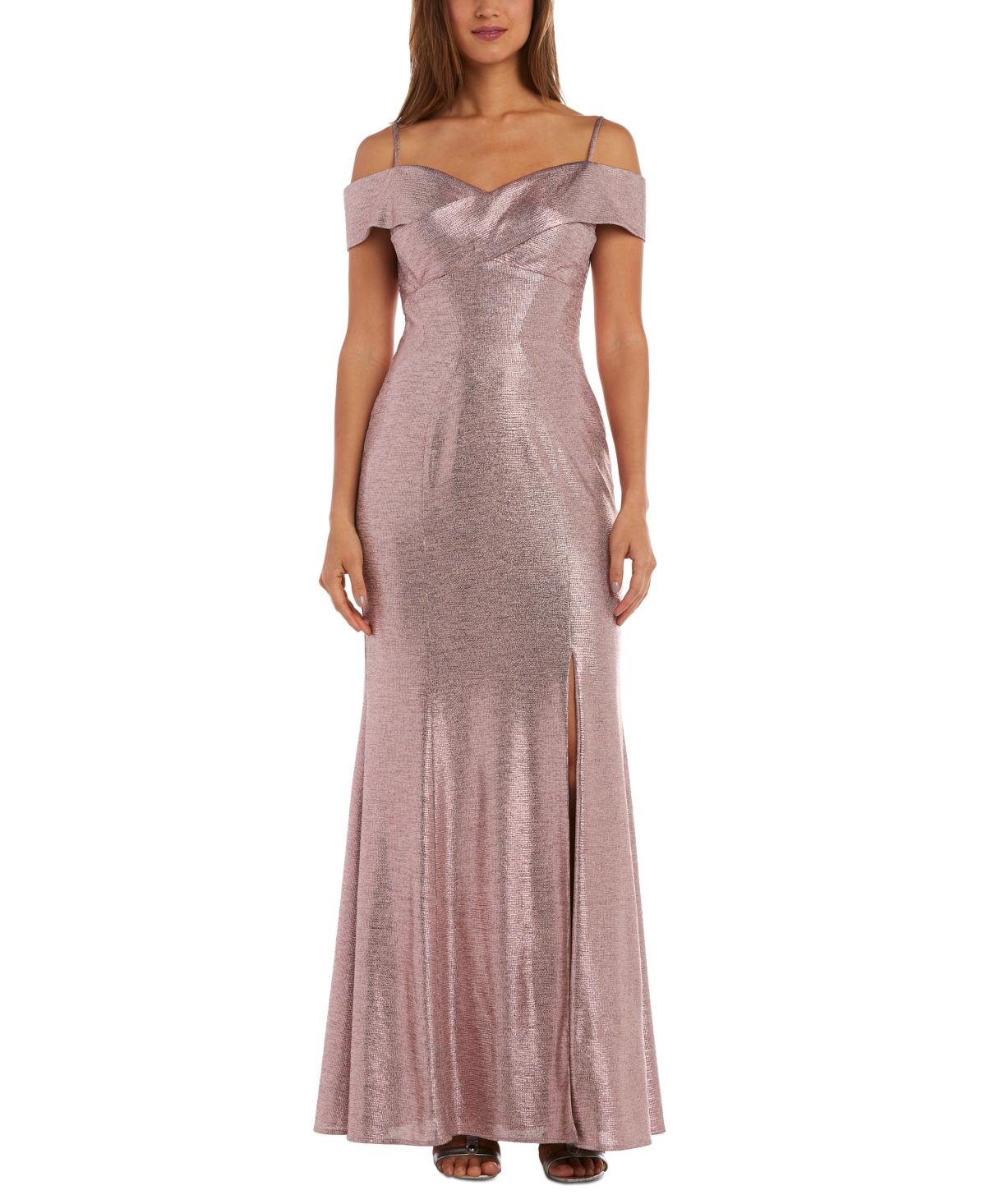 Nightway cold shop shoulder gown
