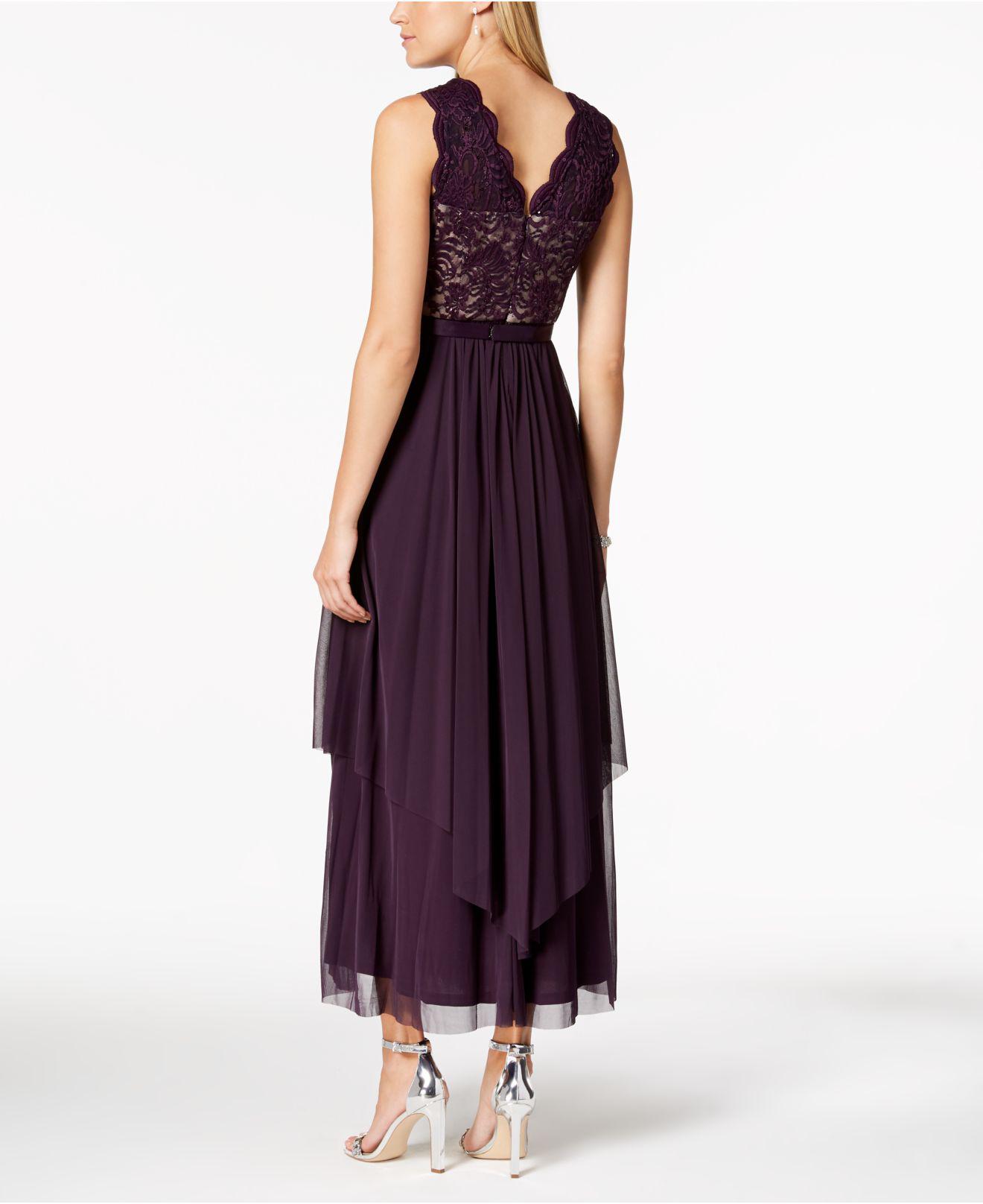 R & m richards sequined lace chiffon gown Clearance