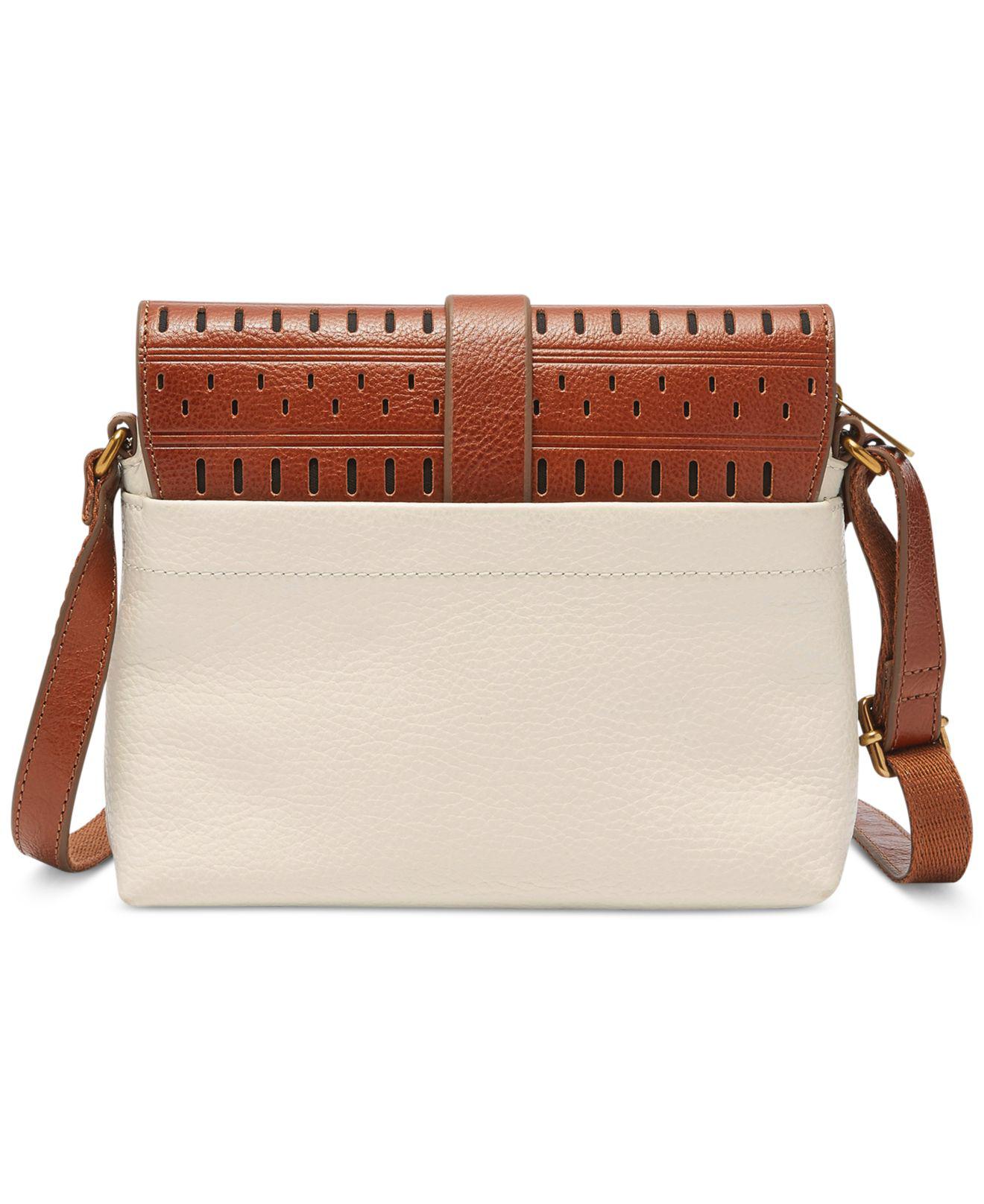 Vintage Fossil Two Tone Brown Leather Purse Small Crossbody Handbag  Shoulder Bag | eBay