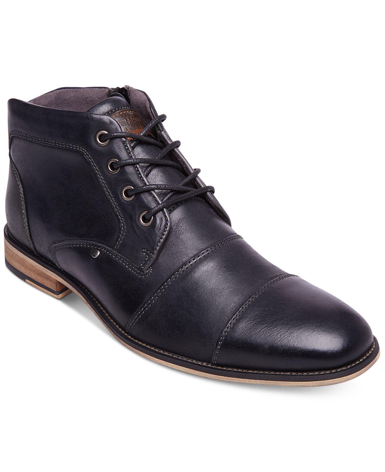 Steve Madden Leather Men's Jonnie Excel Boots in Black Leather (Black ...