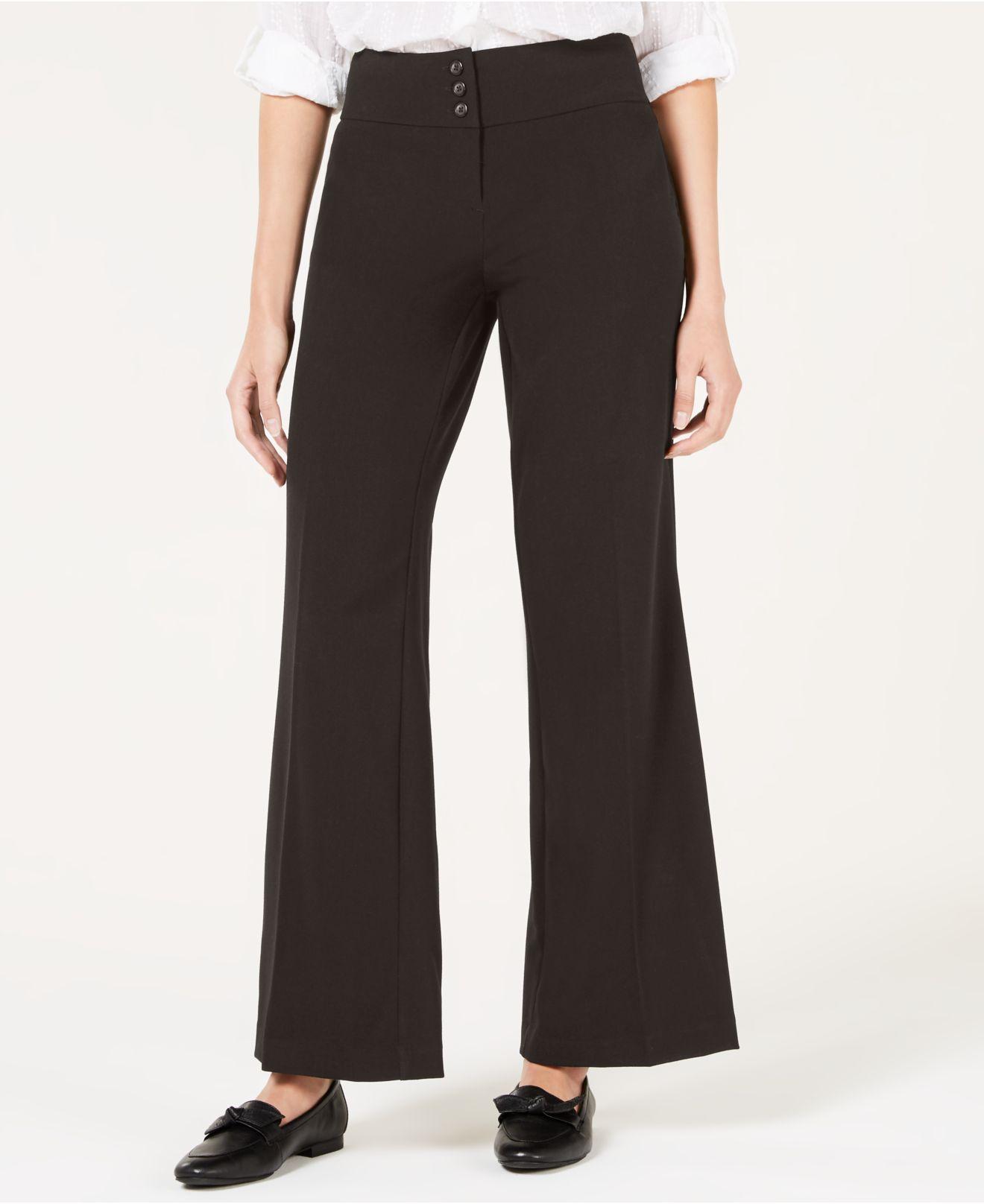Style & Co. Synthetic Stretch Wide-leg Pants in Deep Black (Black) - Lyst