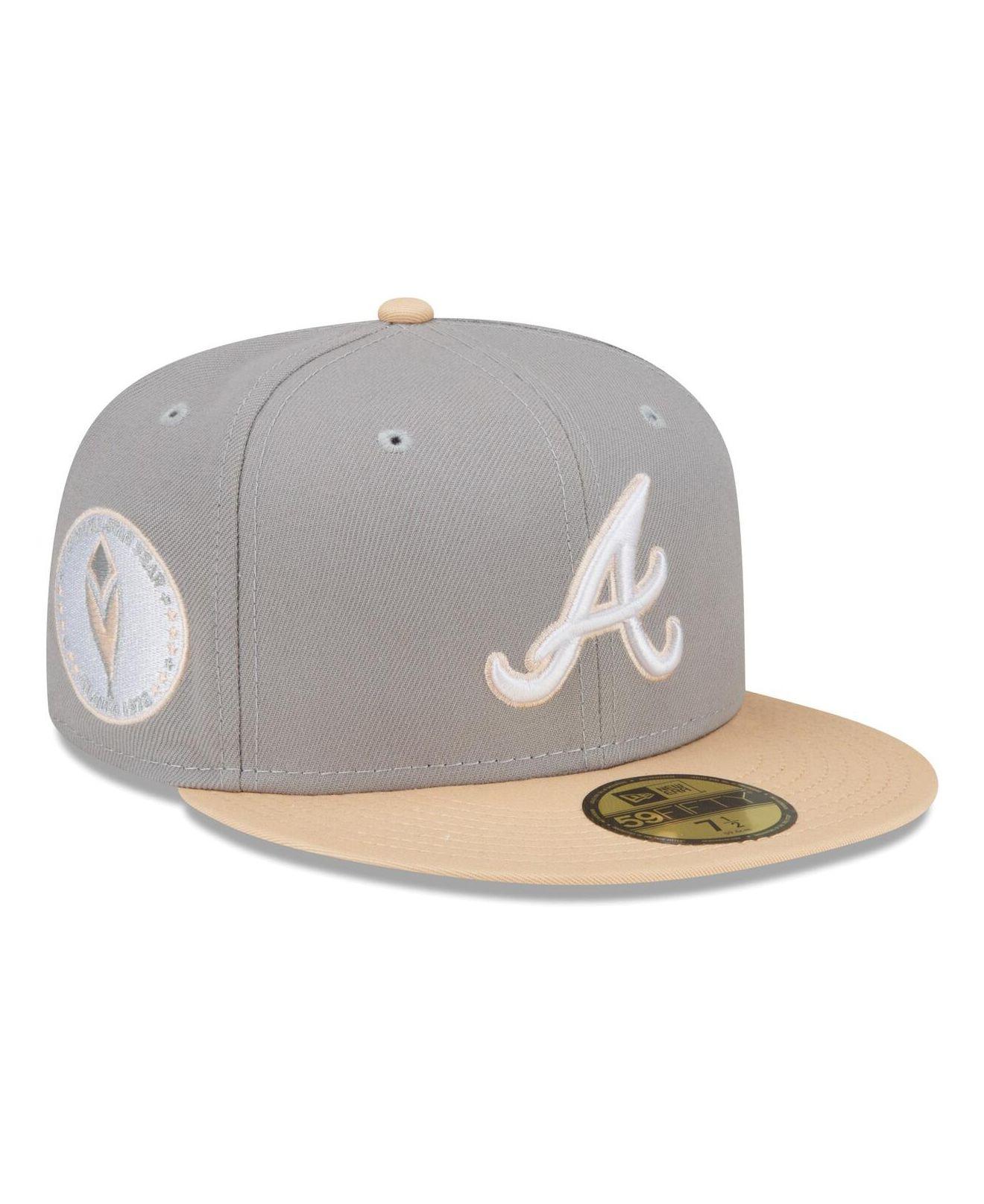 KTZ Gray, Peach Atlanta Braves Purple Undervisor 59fifty Fitted Hat for