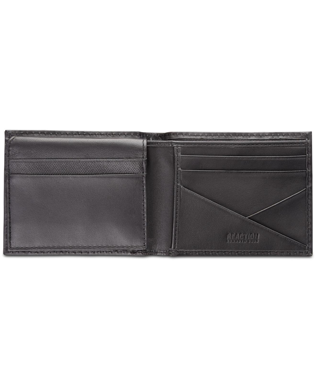 Kenneth Cole Men's Brown Faux Leather RFID Protection Bifold Passcase Wallet