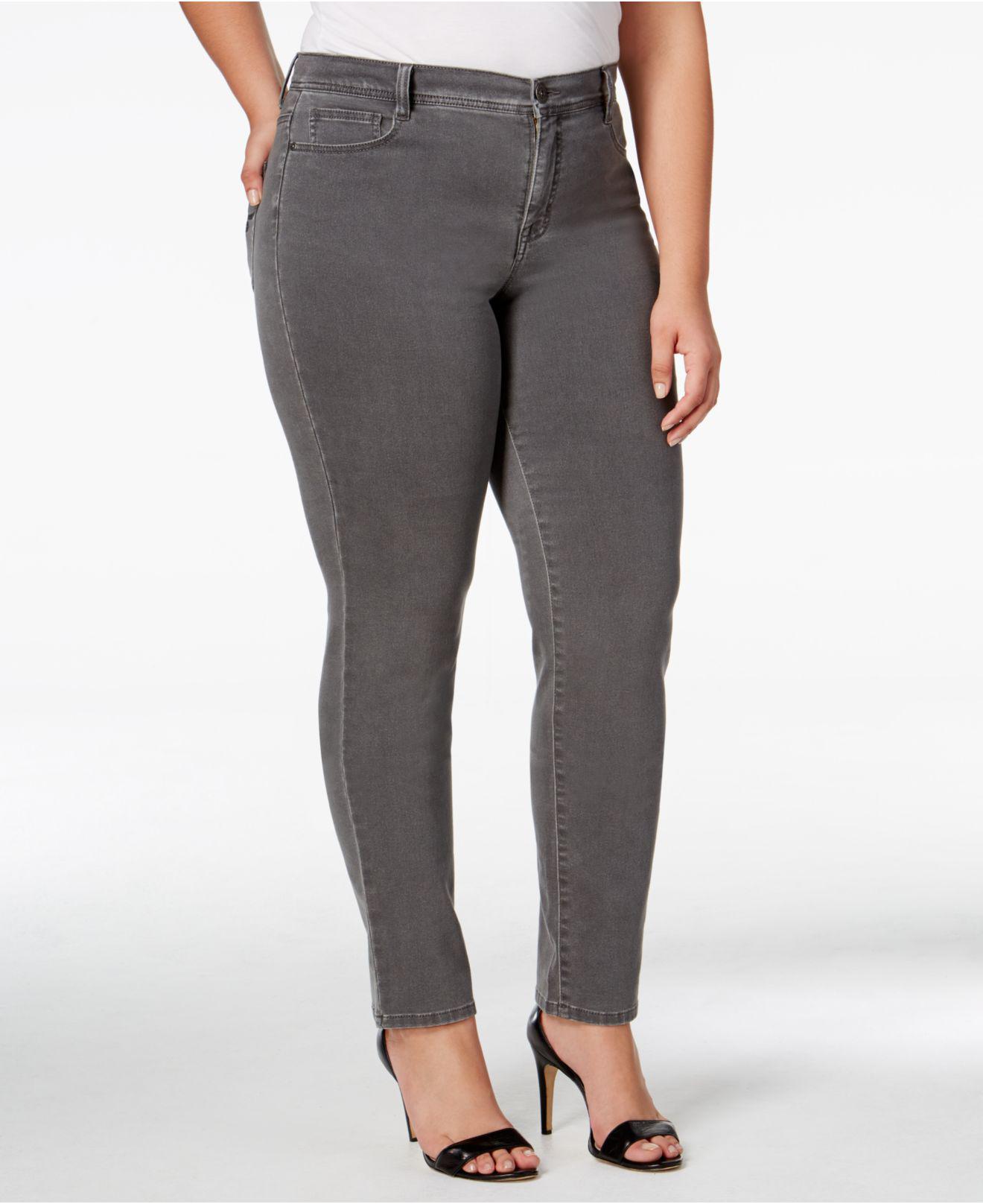 plus size high waisted jeans tummy control