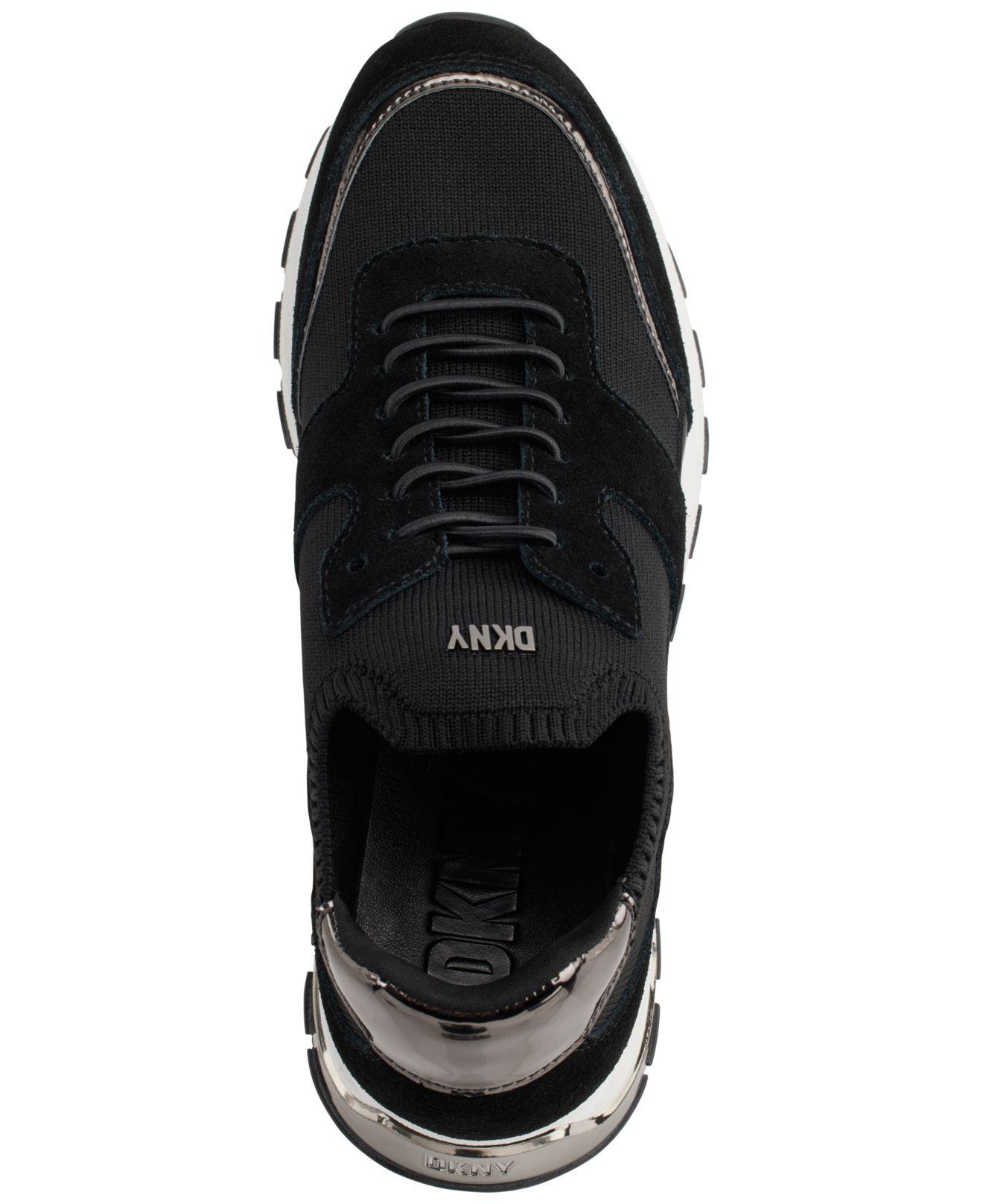 DKNY Maida Lace up Low top Running Sneakers in Black Lyst