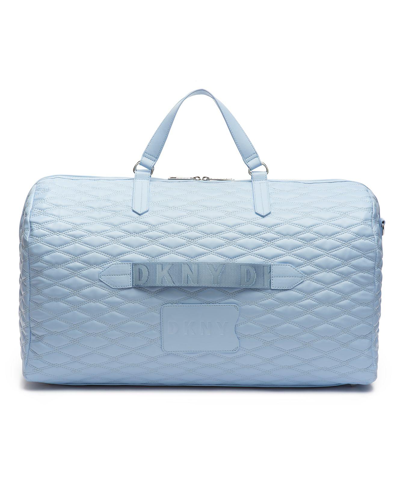 DKNY Allure Quilted Barrel Duffle Large in Blue | Lyst