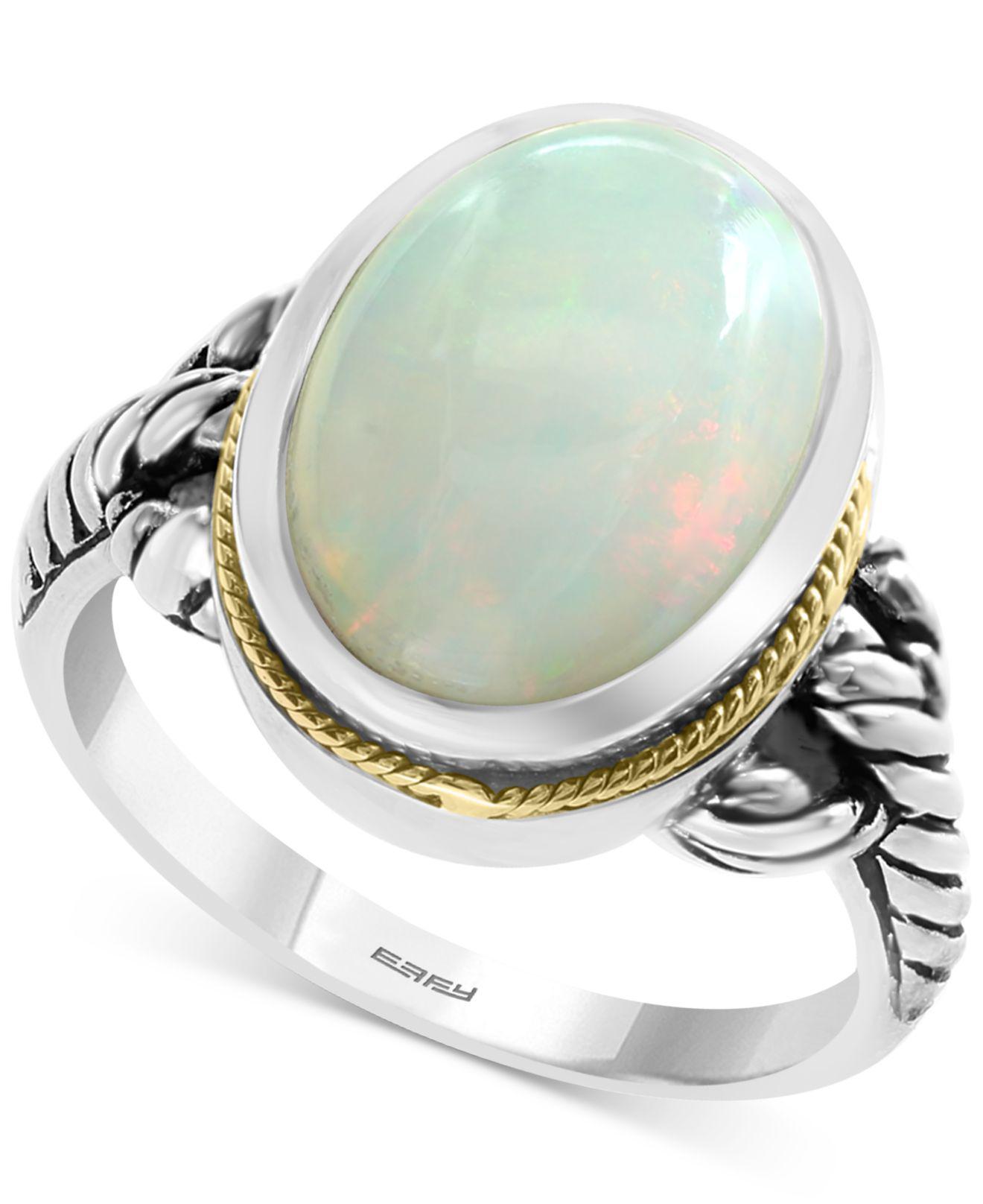 Effy Effy® Opal Ring (39/10 Ct. T.w.) In Sterling Silver & 18k Gold in