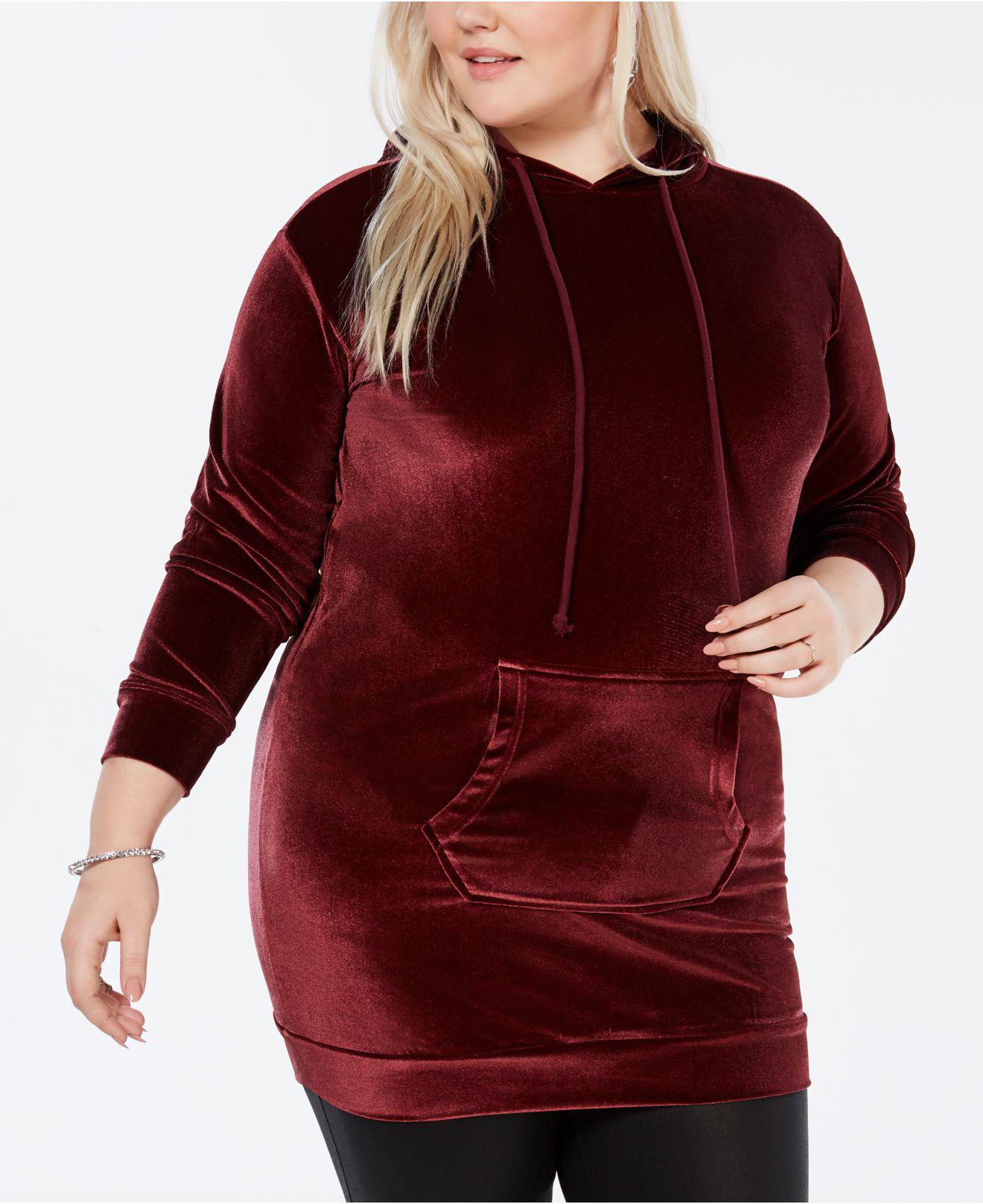 plus size velvet hoodie