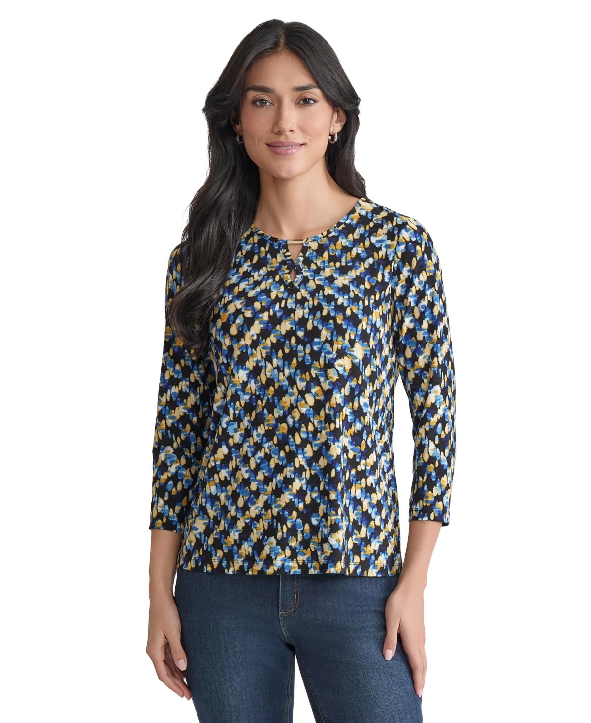 売れ筋商品|||ジョーンズニューヨーク カットソー トップス レディース Plus Size Printed Tie-Sleeve Top Coral Sun Multi ジョーンズニューヨーク レディース カットソー トップス Plus