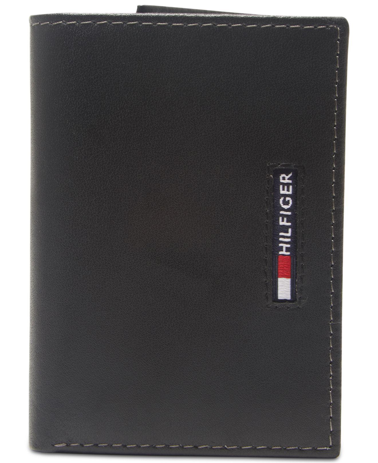 Tommy Hilfiger Extracapacity Rfid Leather Trifold Wallet in Black for