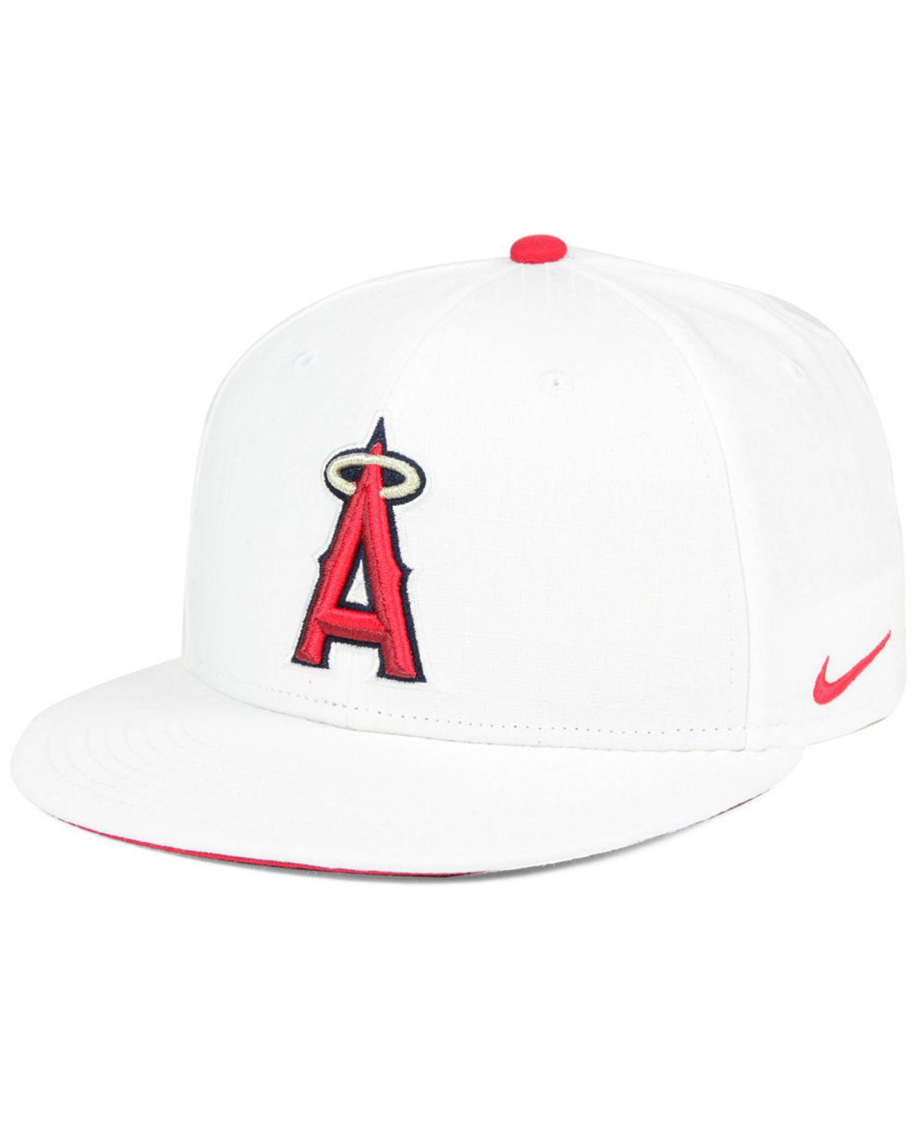 Nike Los Angeles Angels White Ripstop Snapback Cap for Men