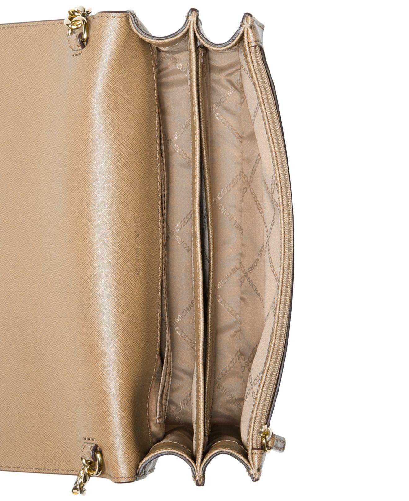 Michael Kors Daniela Large Gusset Crossbody Leather Bag In Oregano