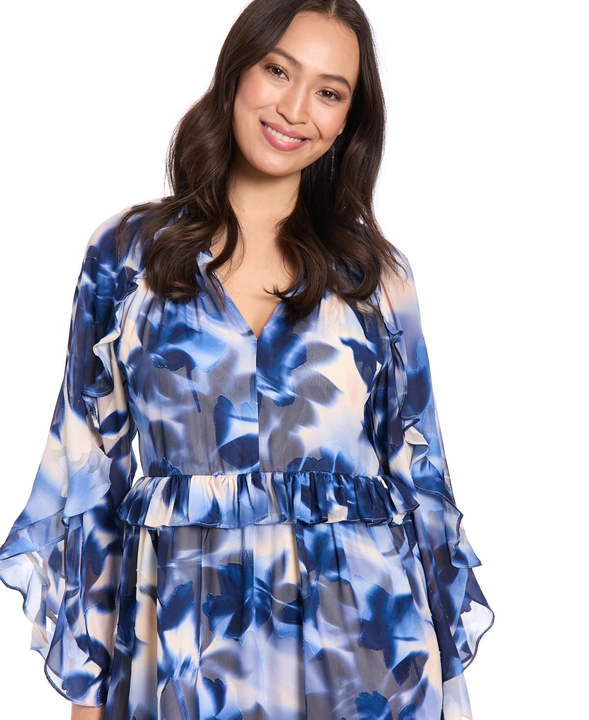 London Times Petite Collared A-line Short Dress in Blue | Lyst