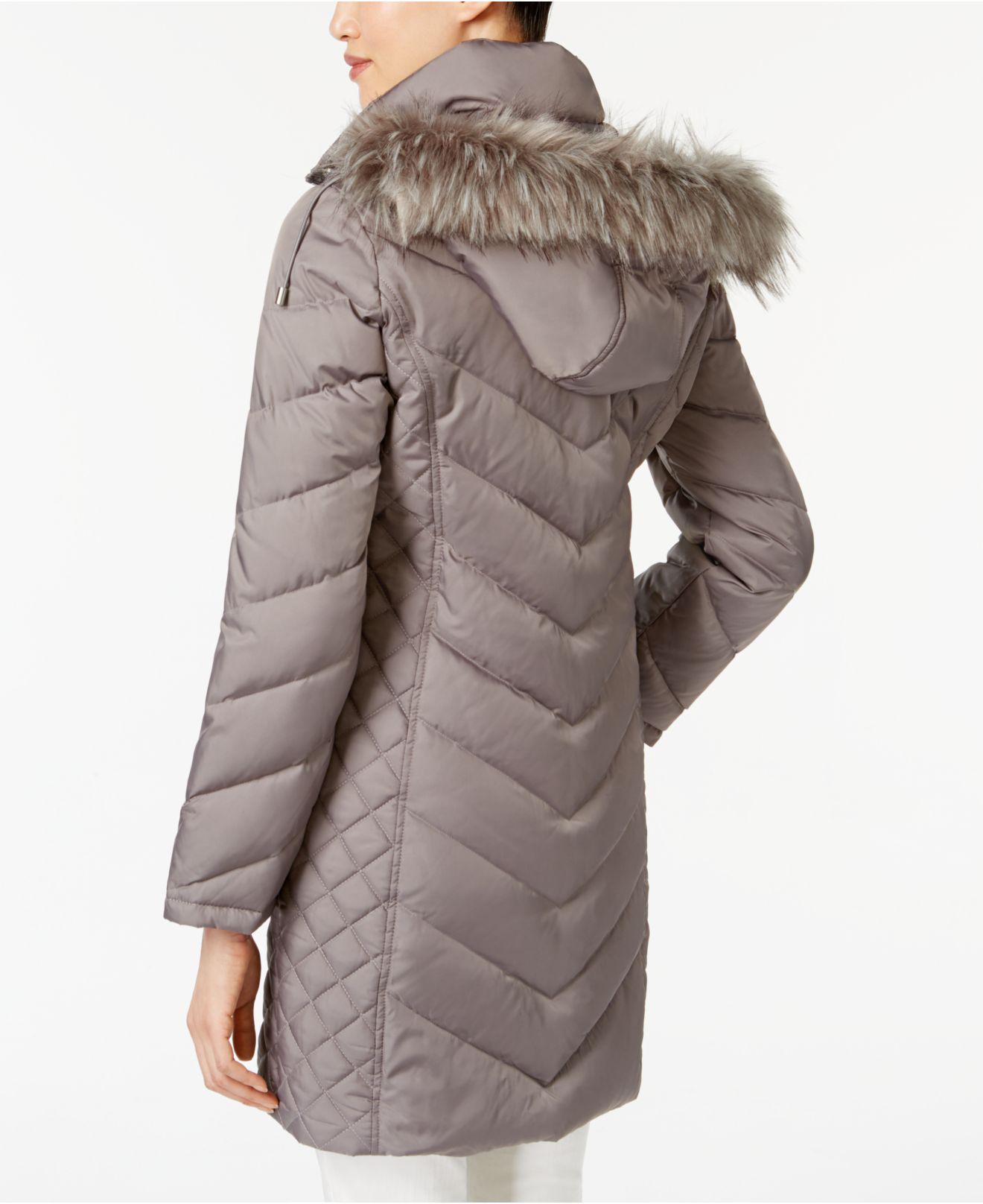 kenneth cole chevron puffer
