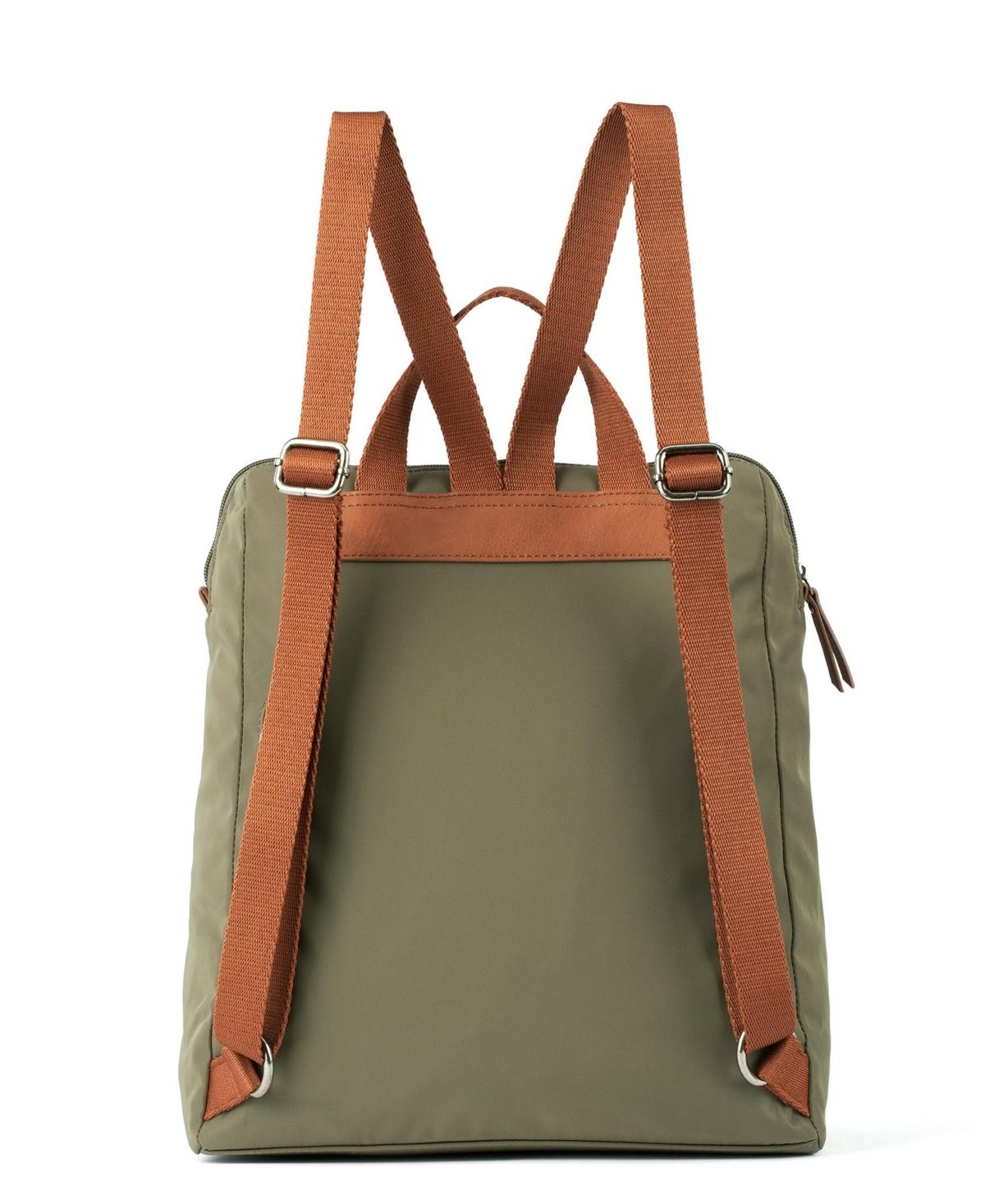 The Sak Olive Green Backpack with Brown Accents