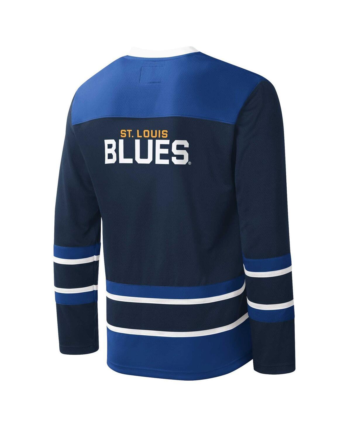 STARTER Men's Starter Blue/Navy St. Louis Blues Playoffs Color Block Full-Zip  Hoodie